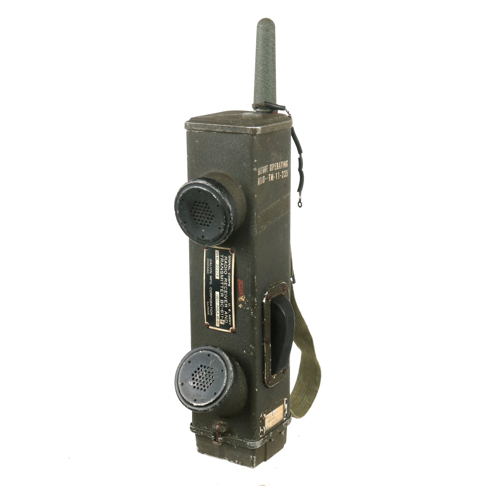 Buy Original U.S. WWII Handie Talkie SCR-536 Radio Transceiver BC-611 -F by Galvin Mfg. Co. | Original Firearms Antique For Sale