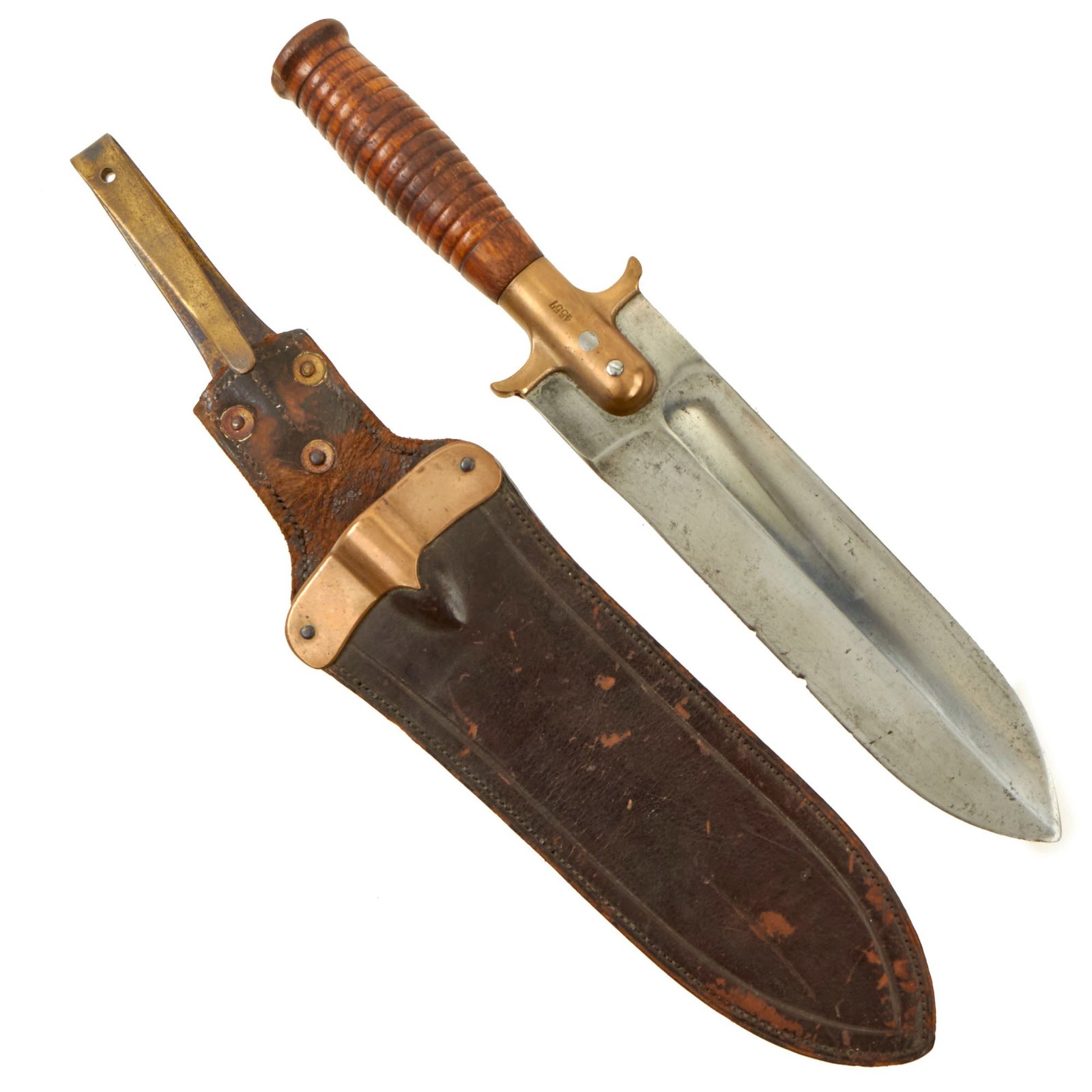 Buy Original U.S. Spanish-American War Era Army Model 1880 Hunting Knife with Leather Sheath | Original Firearms Antique For Sale