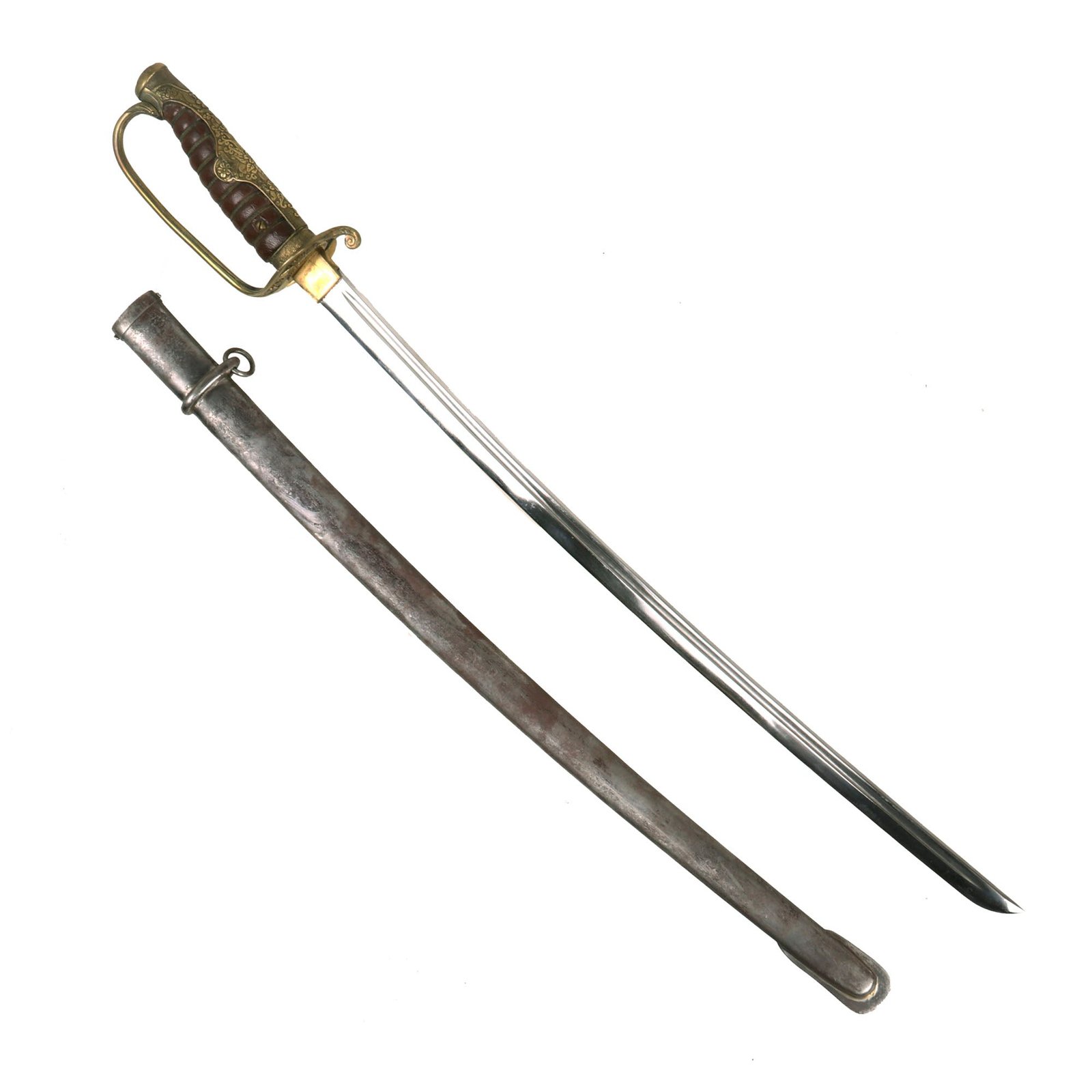 Buy Original Japanese Pre-WWII Army Company Grade Officer's 1886 Pattern Kyu-Gunto Sword with Marked Blade & Scabbard | Original Firearms Antique For Sale