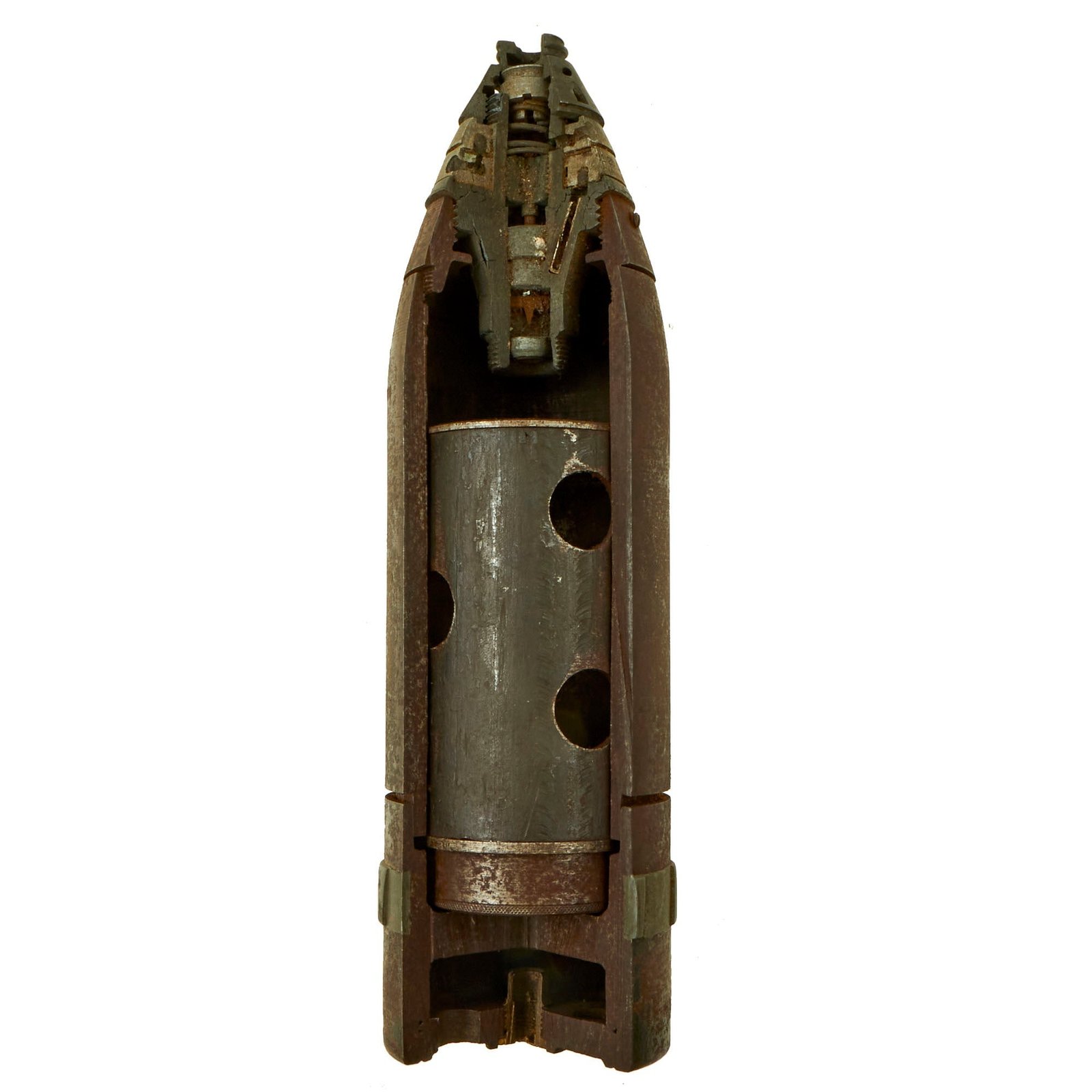 Buy Original Imperial German WWI Message Carrying Shell for the 7.6cm Minenwerfer Trench Mortar - Period Cutaway | Original Firearms Antique For Sale