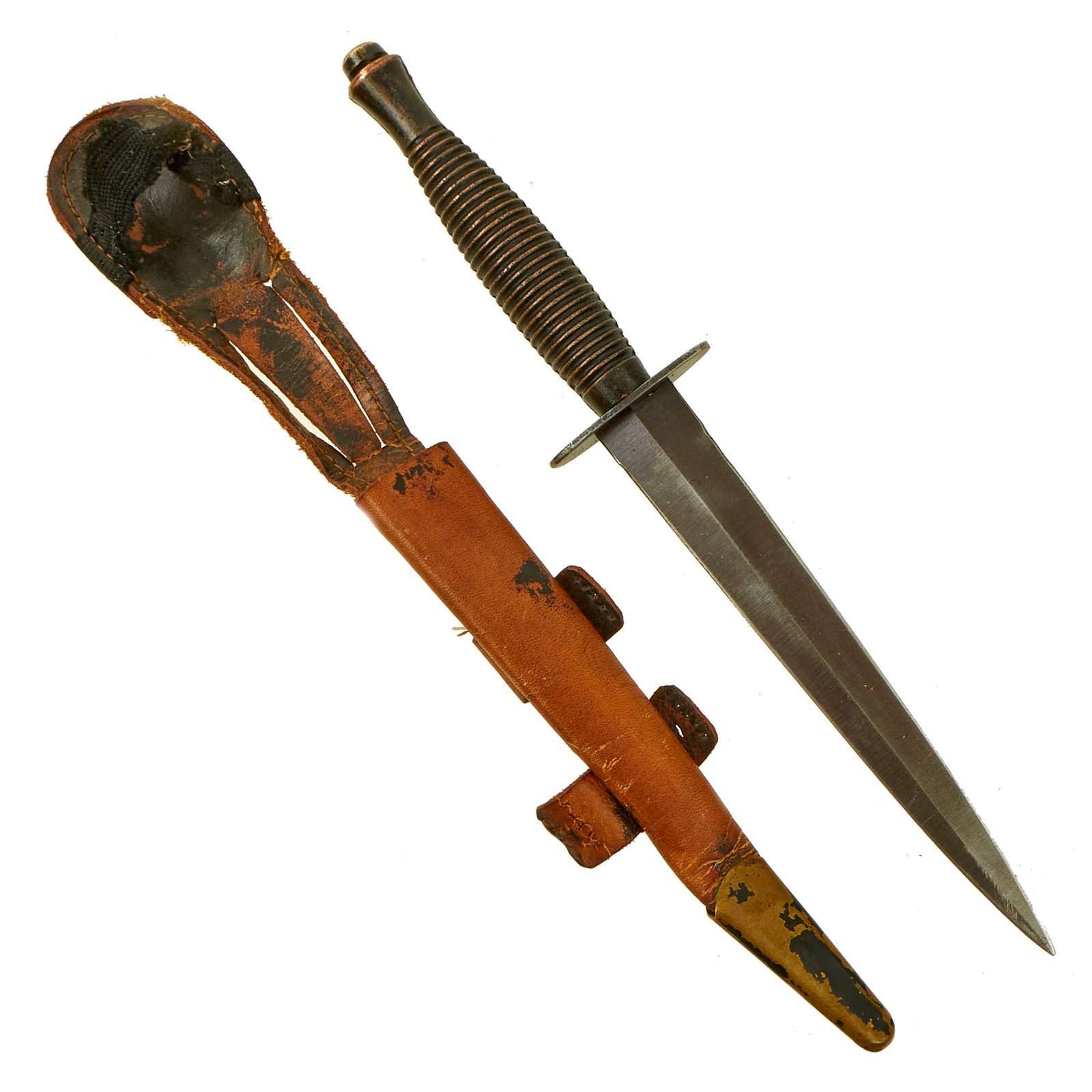 Buy Original British Late WWII or Early Post War 3rd Pattern Fairbairn Sykes Fighting Knife by Rodgers with Scabbard | Original Firearms Antique For Sale