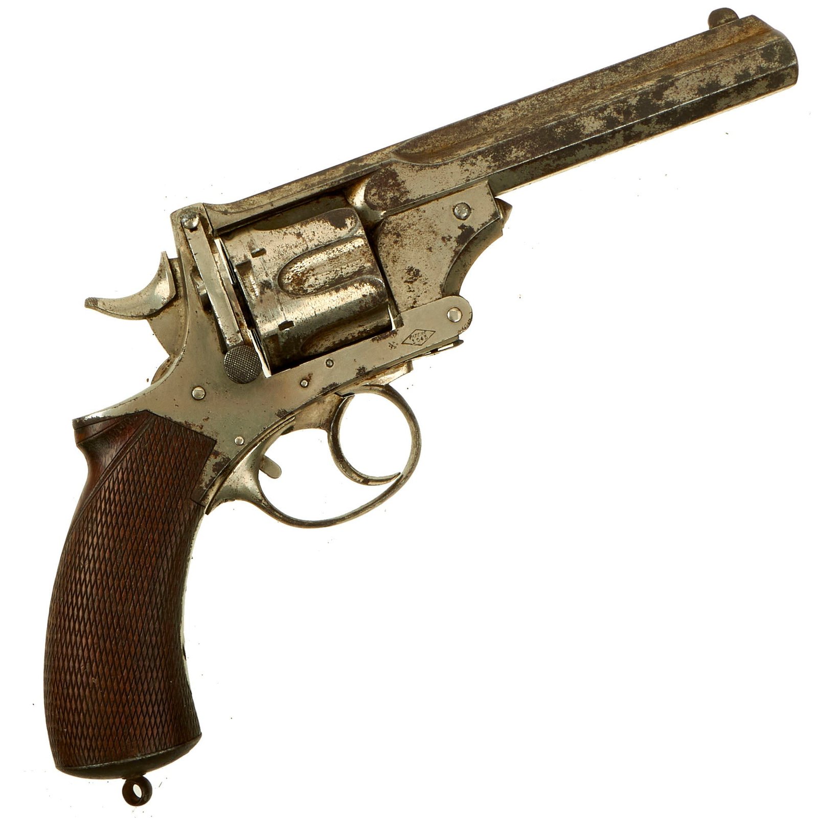 Buy Original British Victorian Nickel Plated Webley-Pryse No.4 Revolver by J. Woodward & Sons - Serial 2561 | Original Firearms Antique For Sale