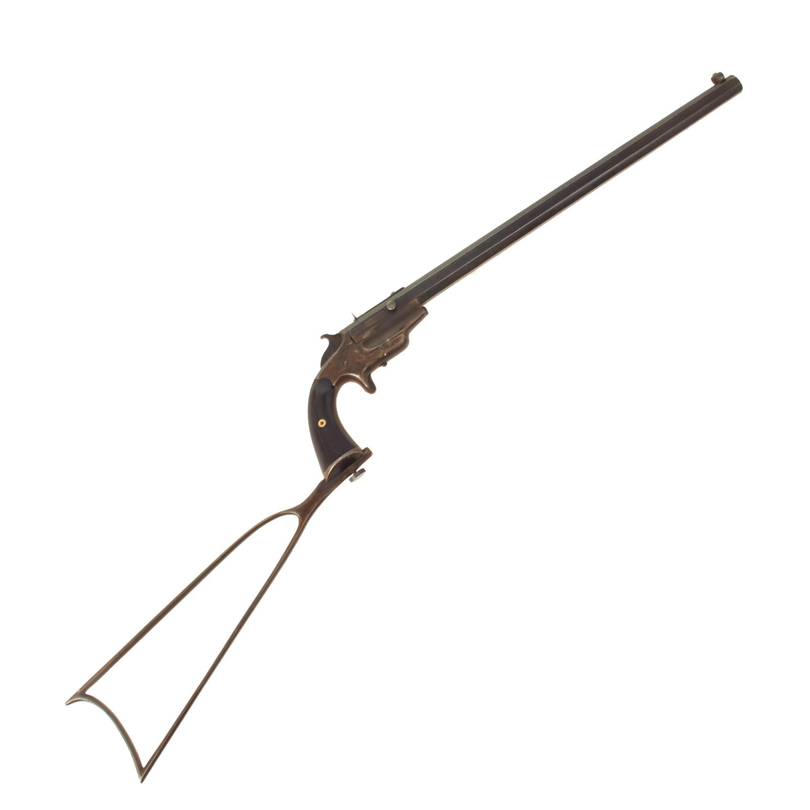 Buy Original U.S. Frank Wesson .22cal Single Shot "Pocket Rifle" Target Pistol Serial 2381 with Matched Shoulder Stock | Original Firearms Antique For Sale