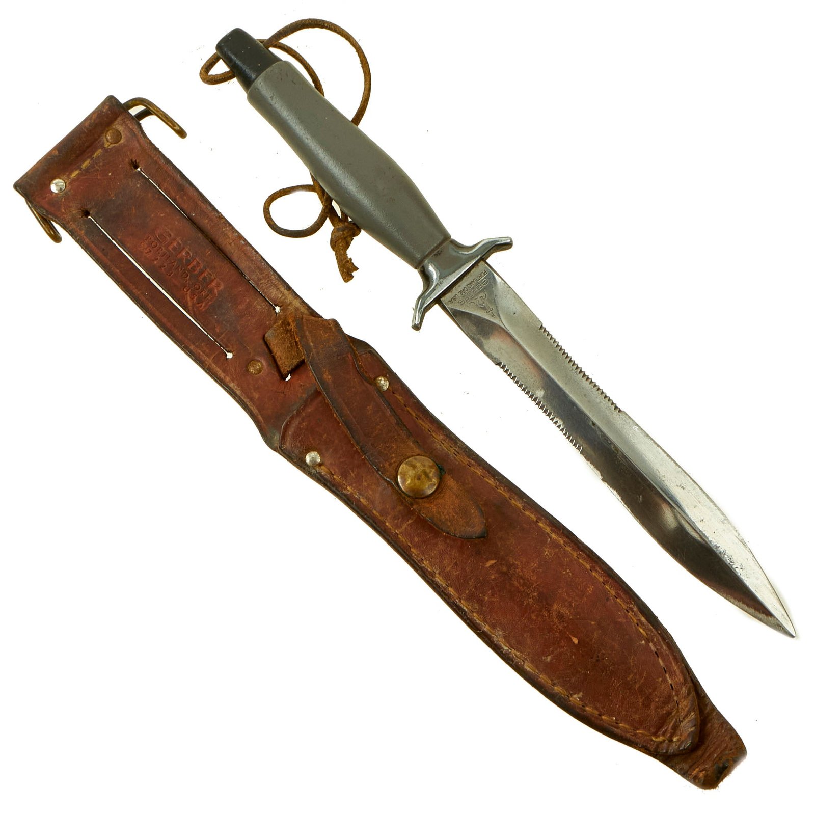 Buy Original U.S. Vietnam War Gerber MkII Fighting Survival Knife with Scabbard - Serial 035224 Made in 1974 | Original Firearms Antique For Sale