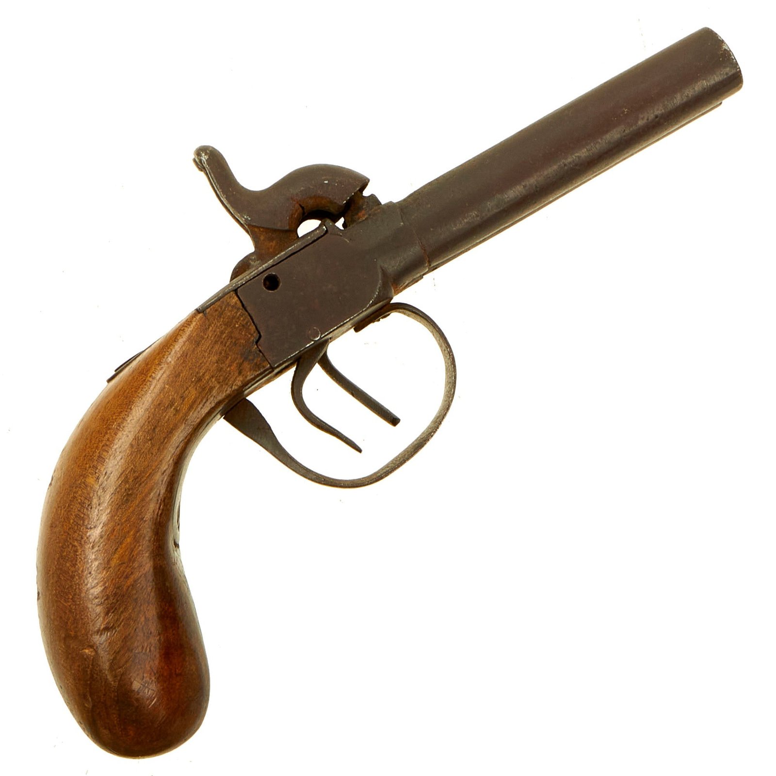 Buy Original Victorian Era Belgian Double Barreled Pocket Percussion Pistol with Liège Proofs - Circa 1850 | Original Firearms Antique For Sale
