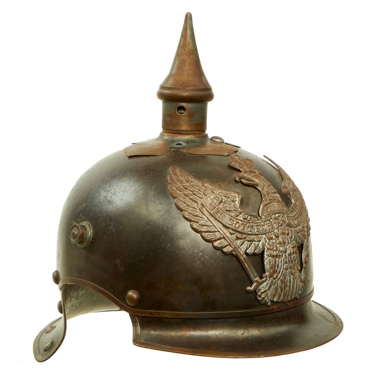 Buy Original German WWI Prussian M1915 Jäger zu Pferde Lobster Tail Pickelhaube Helmet by C. E. Juncker - Dated 1916 | Original Firearms Antique For Sale