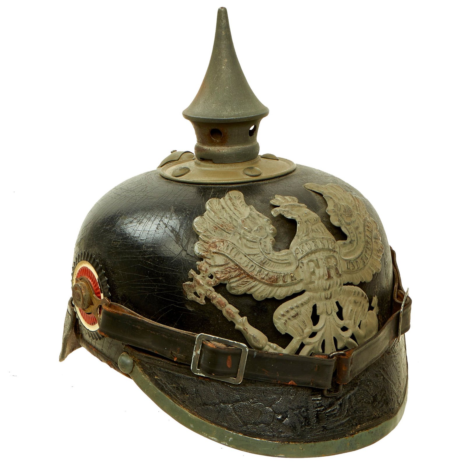 Buy Original Imperial German WWI Prussian EM/NCO Infantry M1915 Pickelhaube Spiked Helmet - Complete | Original Firearms Antique For Sale