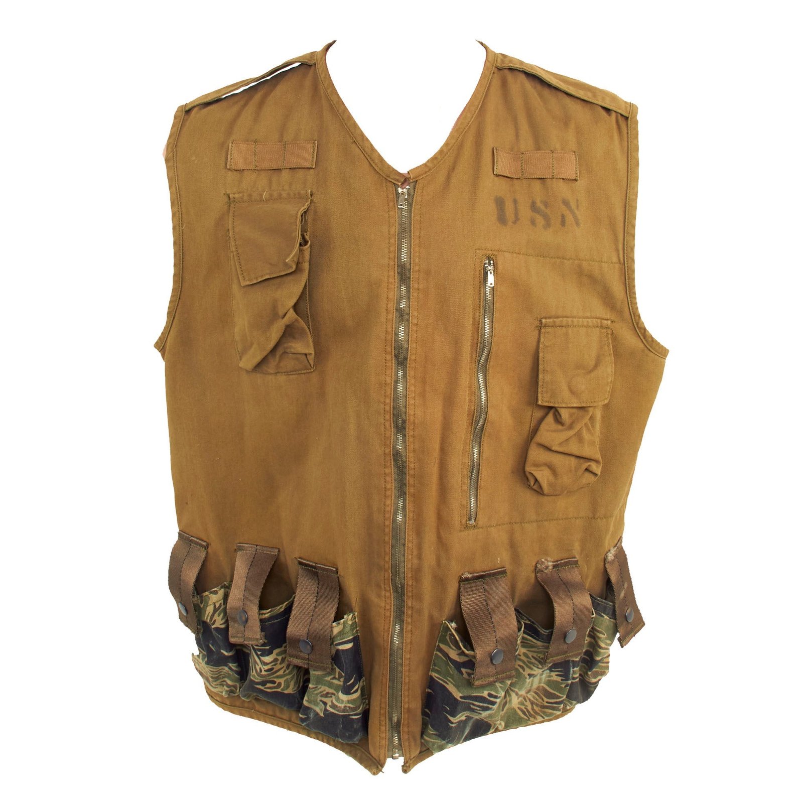 Buy Original U.S. Vietnam War Custom Made Navy SEAL Grenadier Rifleman Vest - Marked On Reverse “Death From Below” | Original Firearms Antique For Sale