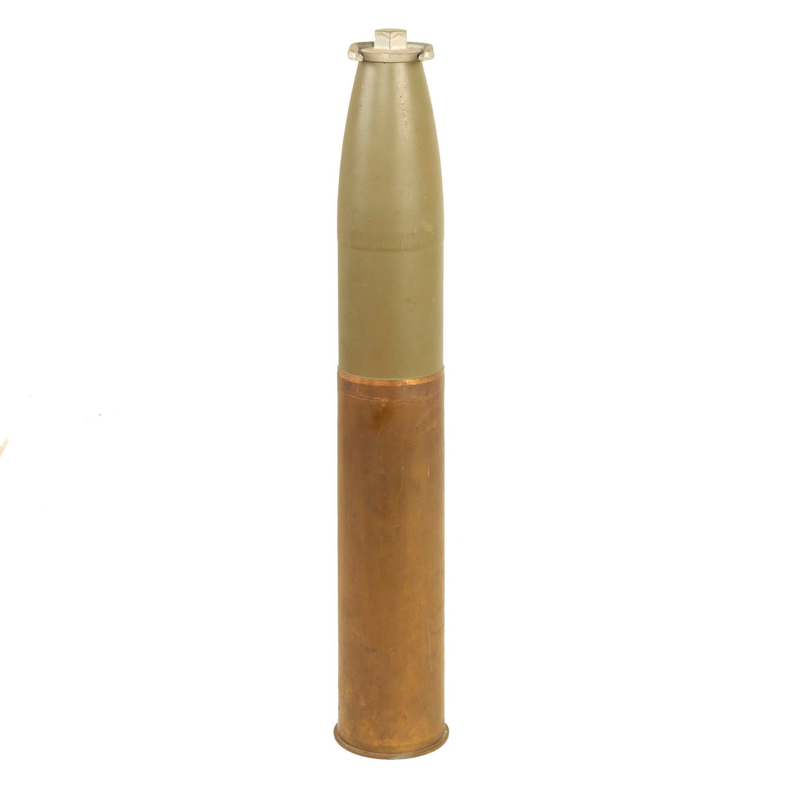 Buy Original U.S. Vietnam War 1968 Dated M102 Howitzer 105mm Artillery Shell and Casing With Fuse Tool Wrench - Inert | Original Firearms Antique For Sale