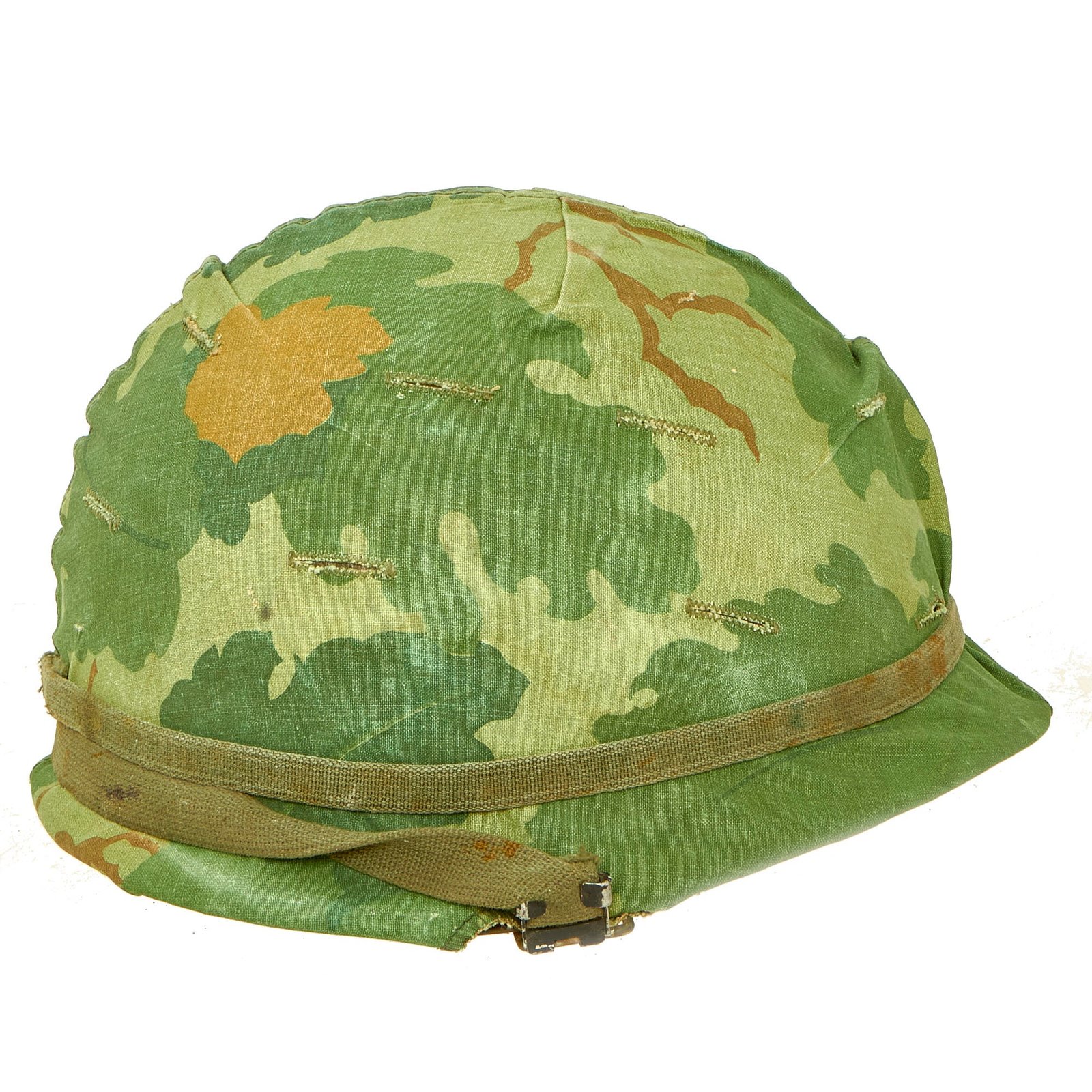 Buy Original U.S. Korean War Era - Early Vietnam War McCord M1 Helmet With Mitchell Pattern Camouflage Helmet Cover, Helmet Band, and Korean War Westinghouse Liner - Named | Original Firearms Antique For Sale