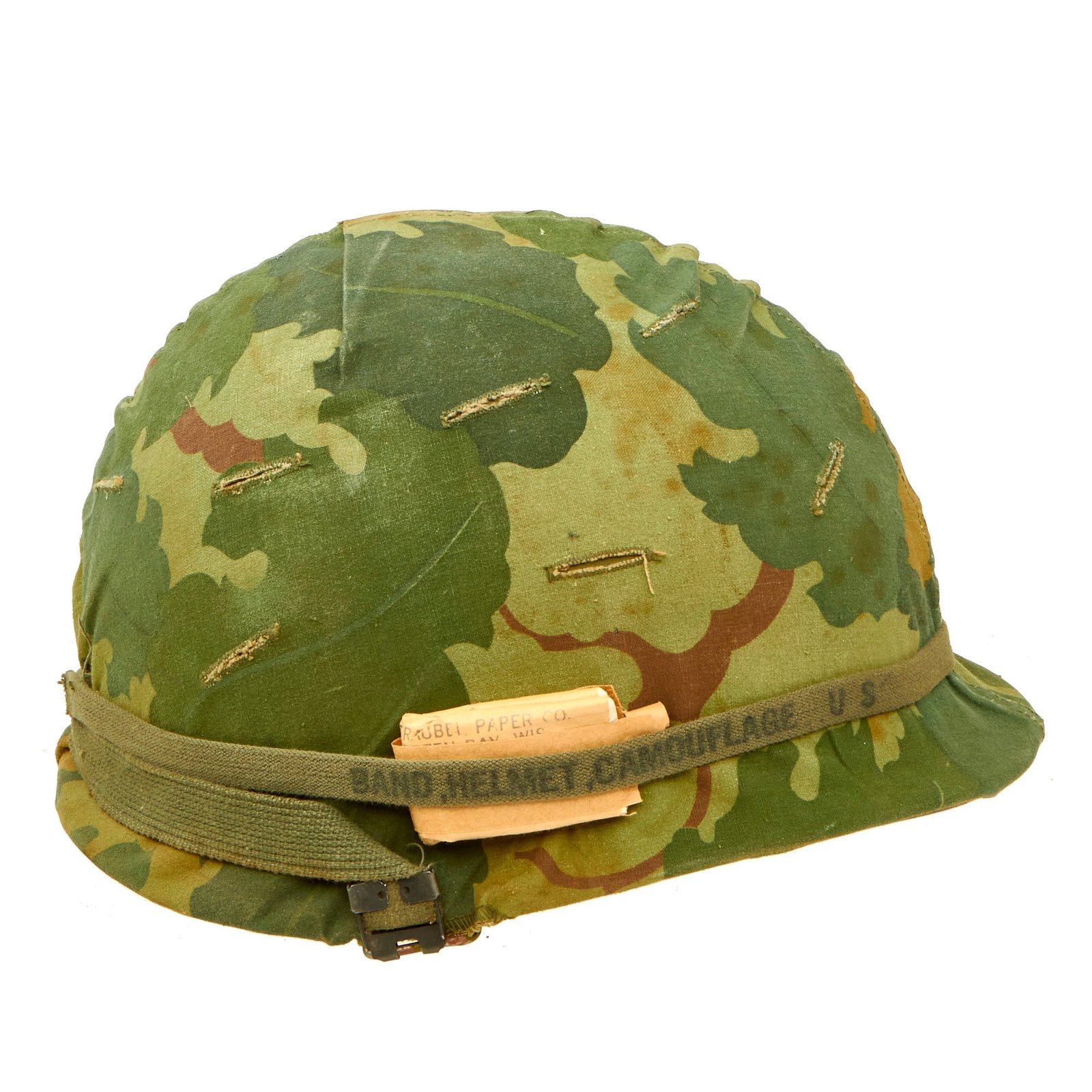 Buy Original U.S. Vietnam M1 Helmet with USMC Camouflage Cover and Liner - Complete | Original Firearms Antique For Sale
