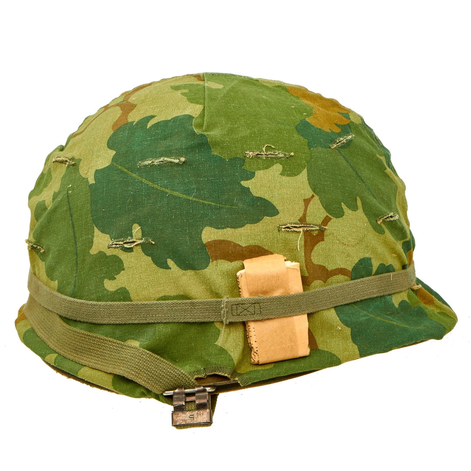 Buy Original U.S. WWII Vietnam War M1-C Paratrooper Helmet with Reversible Mitchell Camouflage Cover | Original Firearms Antique For Sale