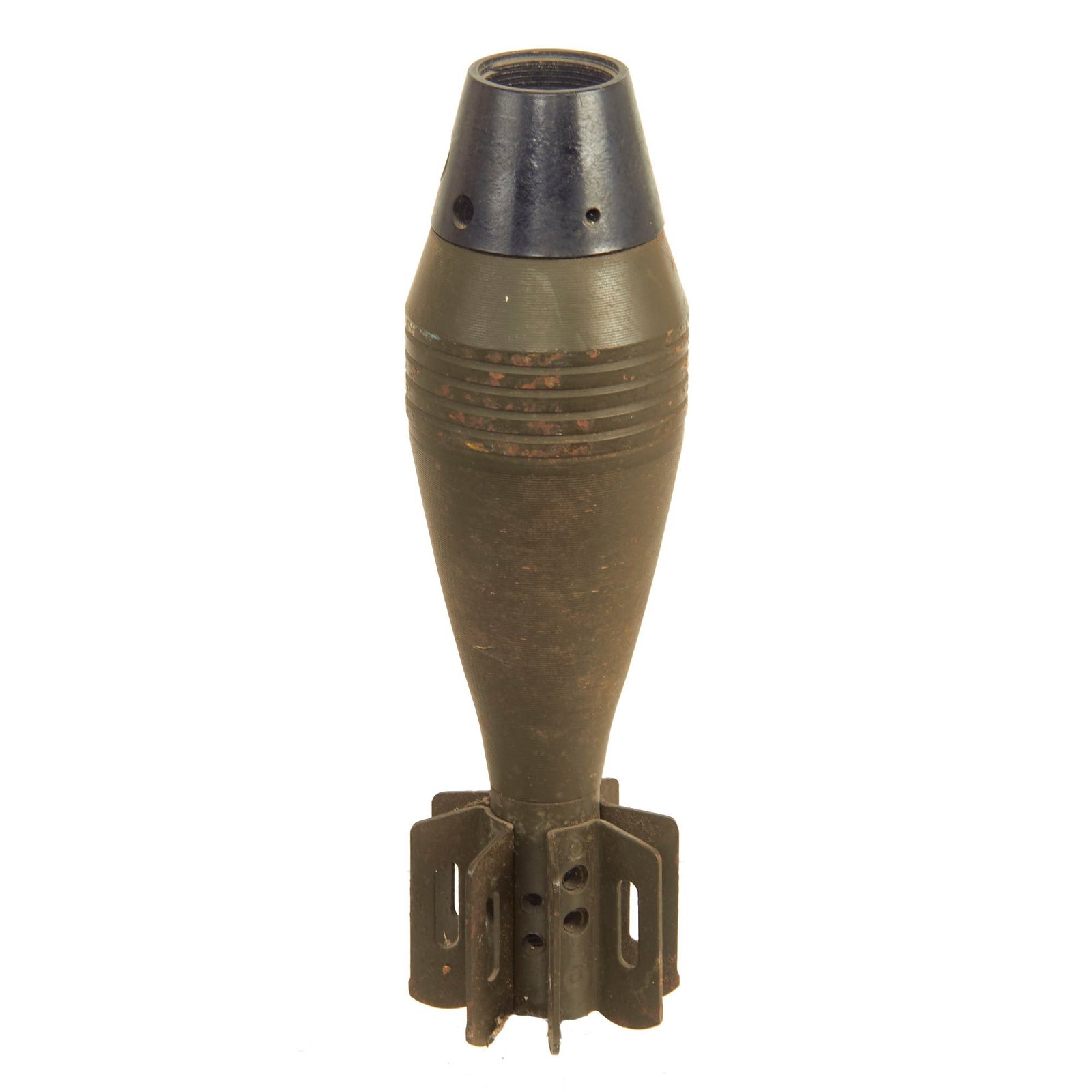 Buy Original U.S. WWII Era M49A2 60mm Deactivated Mortar Round with Bakelite Fuse with Original Paint - Inert | Original Firearms Antique For Sale