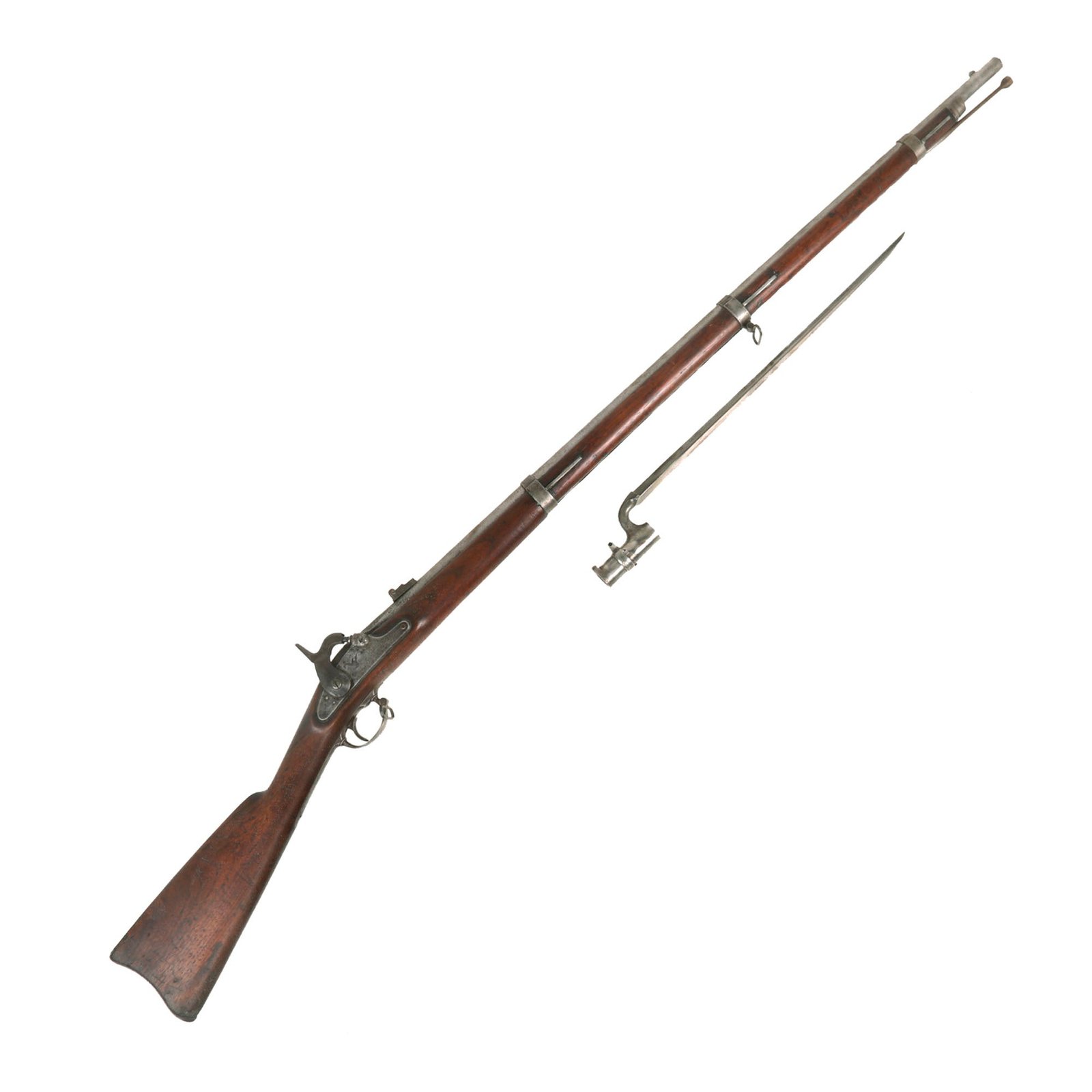 Buy Original U.S. Civil War Springfield Model 1861 Rifled Musket by Springfield Arsenal with Period Fit P-1853 Enfield Bayonet - Dated 1862 | Original Firearms Antique For Sale