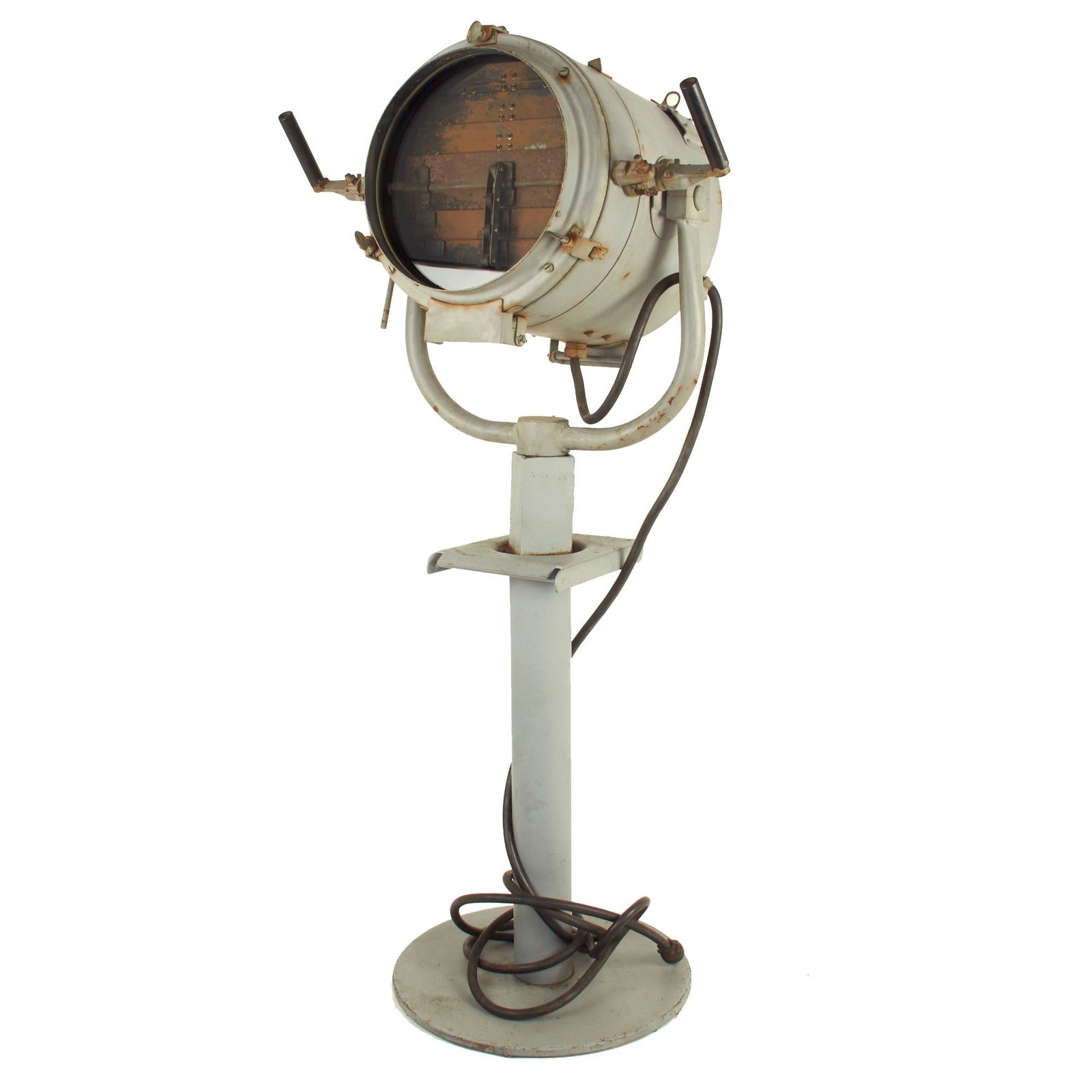 Buy Original U.S. WWII 1945 Dated Navy 12 Inch Signaling Search Light with Pedestal Mount by General Electric - Model 95313 | Original Firearms Antique For Sale