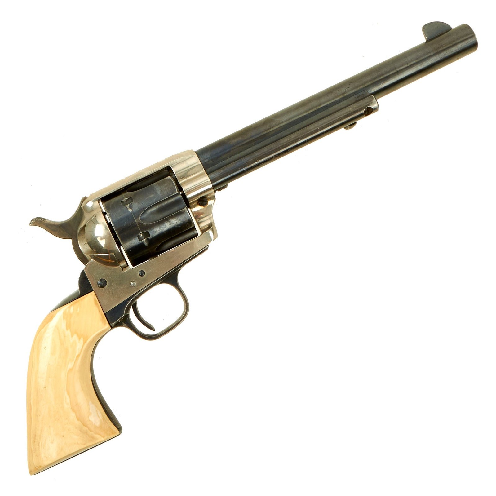 Buy Original U.S. Colt .45cal Single Action Army Revolver made in 1898 with Replaced 7 1/2" Barrel & Marine Ivory Grips - Serial 175851 | Original Firearms Antique For Sale