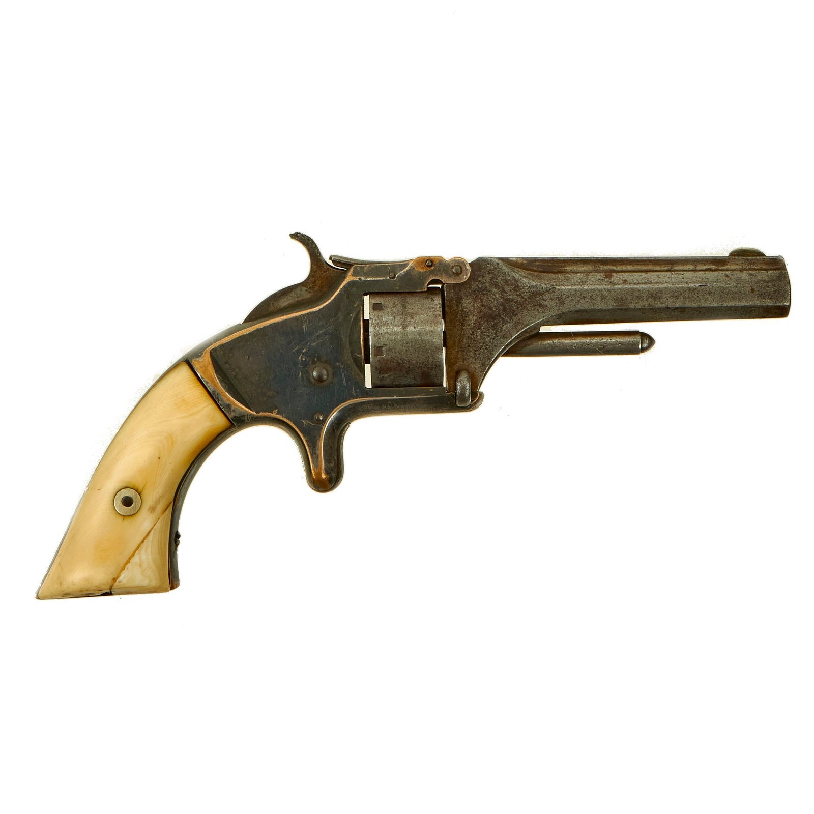 Buy Original U.S. Antique Smith & Wesson Model 1 2nd Issue Revolver in .22 Short with Ivory Grips - Serial 50184 | Original Firearms Antique For Sale