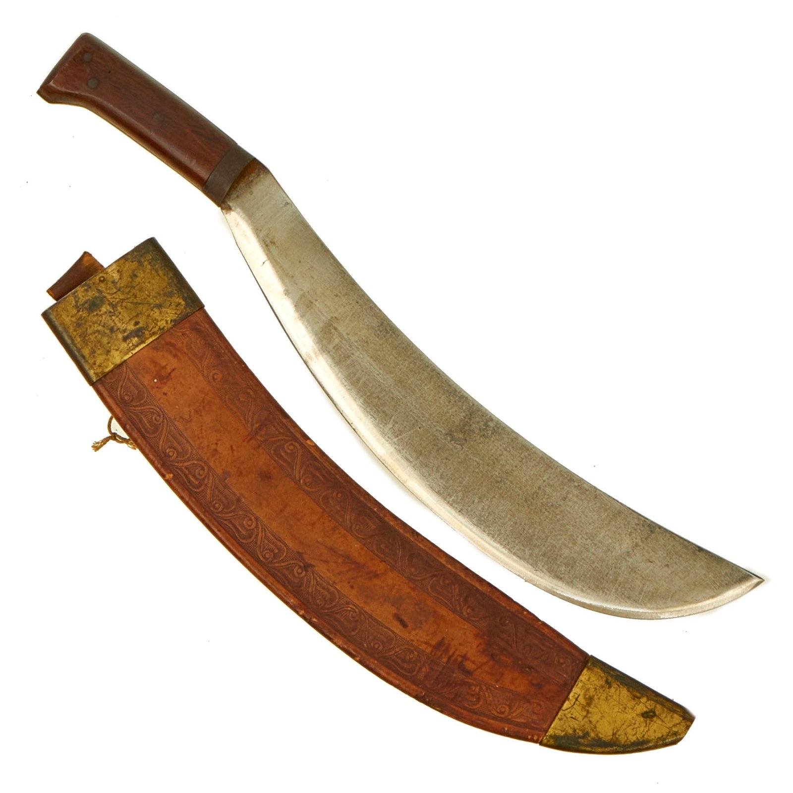 Buy Original U.S. WWI No. 1005 USN Engineer Bolo Machete with Early Wood Handle & Scabbard | Original Firearms Antique For Sale