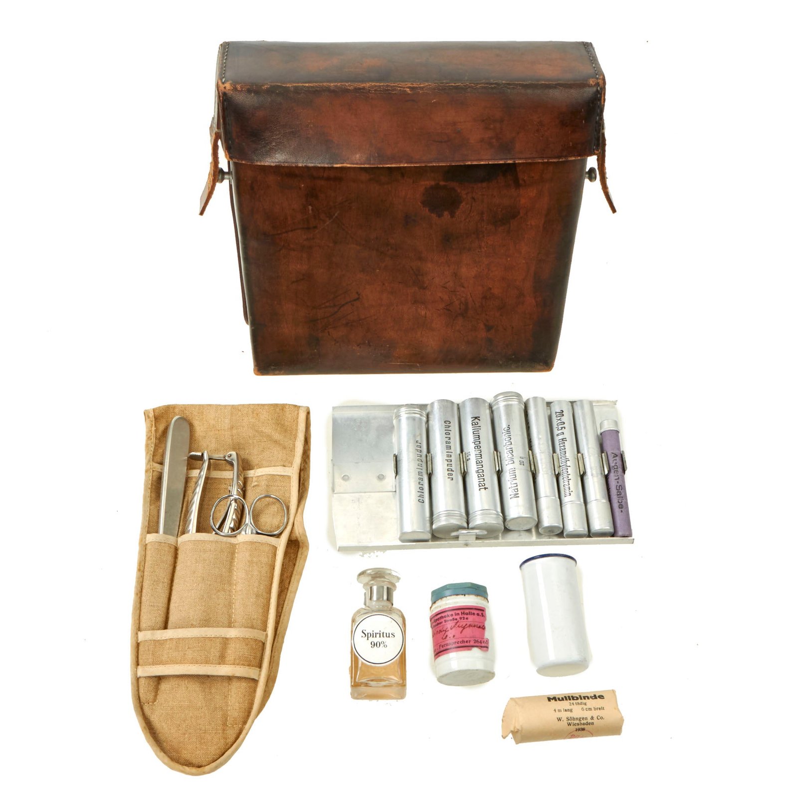 Buy Original German WWII Luftschutz Gastasche "Gas Bag" Medic First Aid Kit by W. Söhngen & Co. with Contents | Original Firearms Antique For Sale