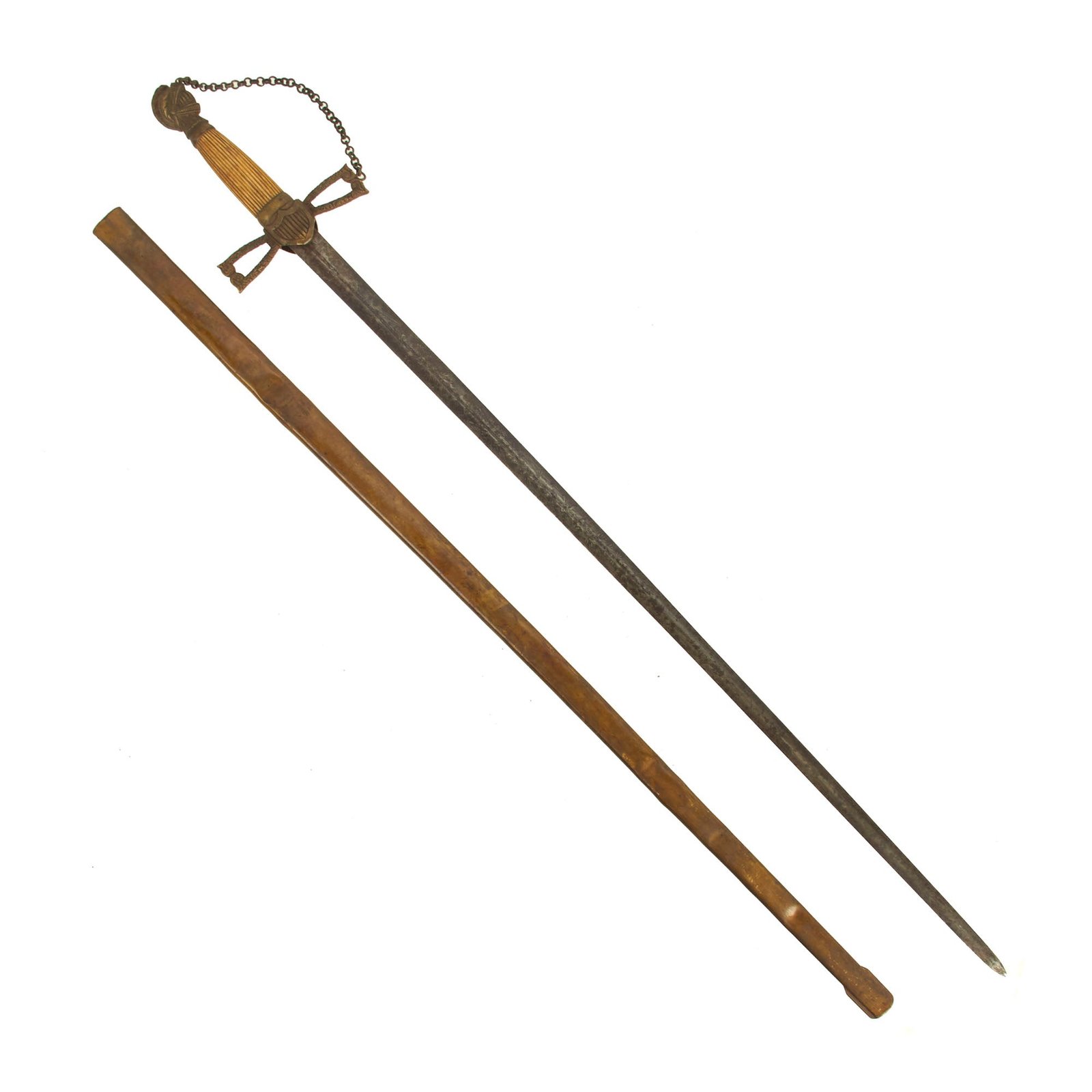 Buy Original U.S. Militia Staff Officers Parade Sword with Bone Grip & Scabbard c. 1840-1850 | Original Firearms Antique For Sale