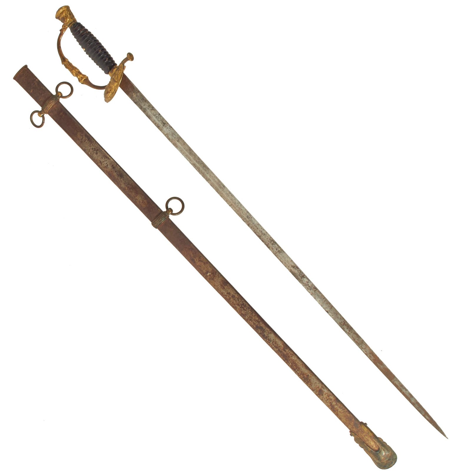 Buy Original U.S. Civil War Era Model 1860 Army Staff and Field Officer Sword with Engraved Blade | Original Firearms Antique For Sale
