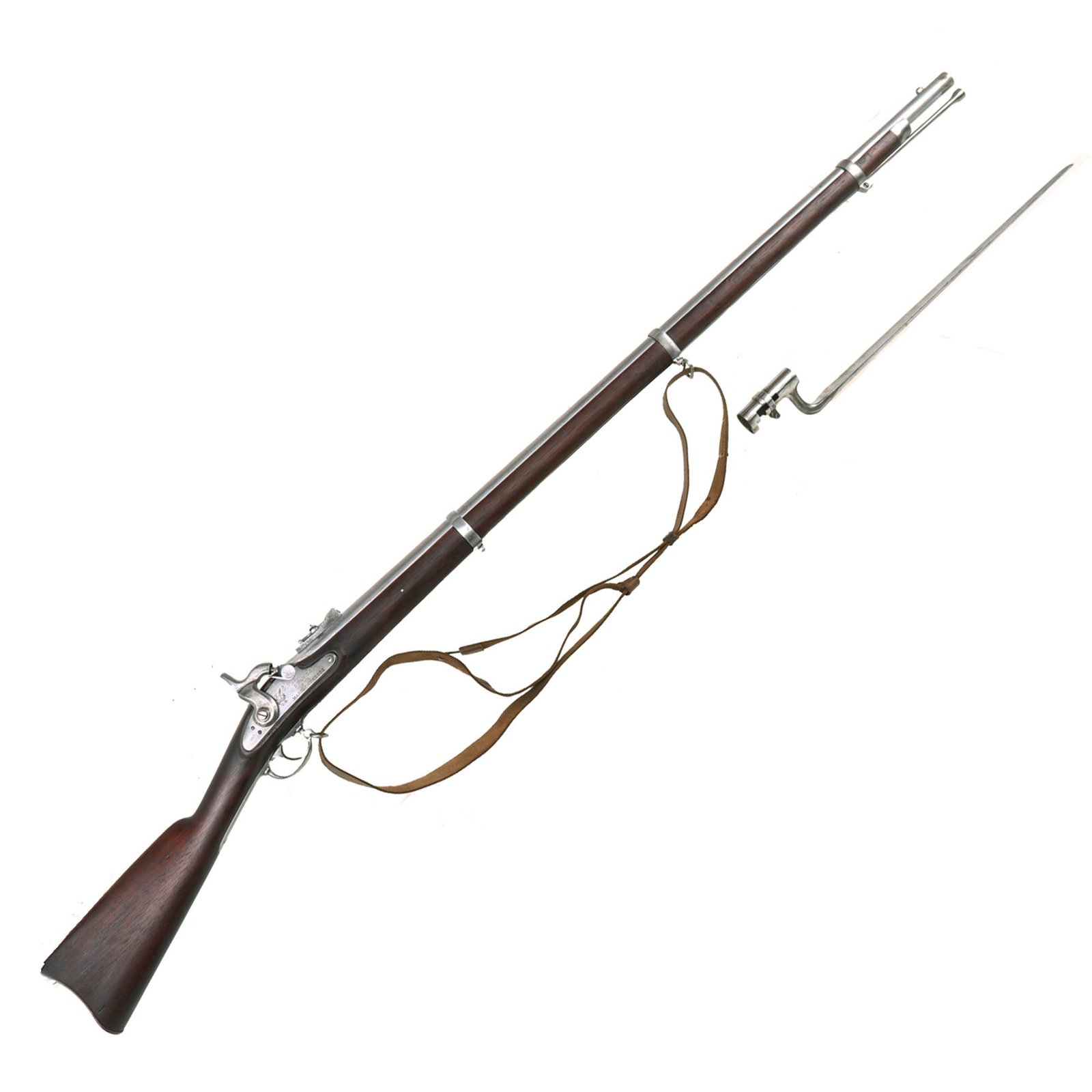 Buy Original U.S. Civil War Springfield M-1863 Type I Massachusetts Contract Rifled Musket by Norris & Clement with Bayonet and Sling - dated 1863 | Original Firearms Antique For Sale