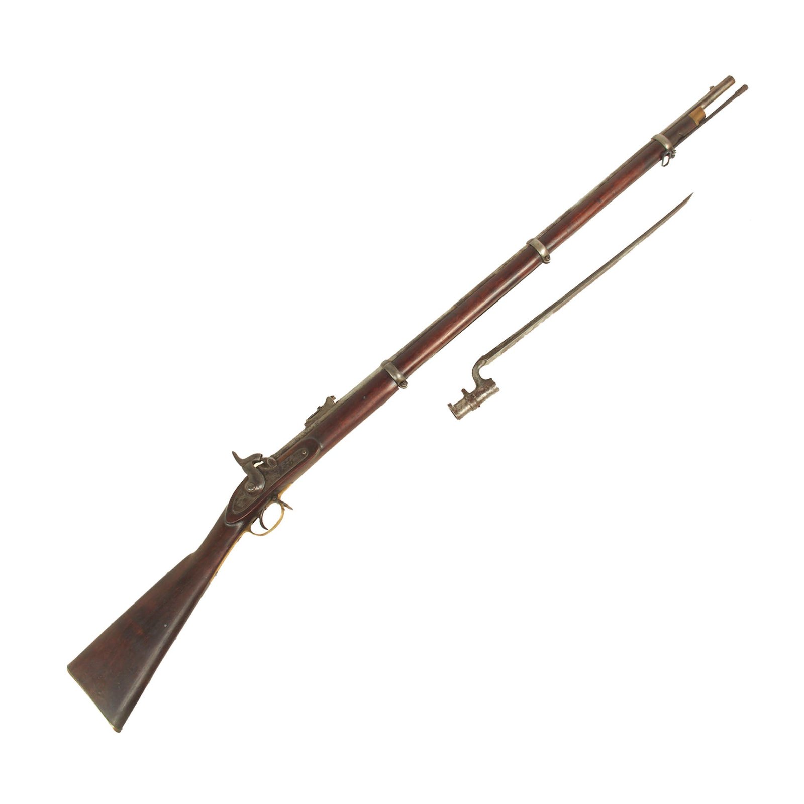Buy Original U.S. Civil War Era 3rd Model P-1853 Enfield Three Band Percussion Export Rifle marked Tower 1861 with Socket Bayonet | Original Firearms Antique For Sale