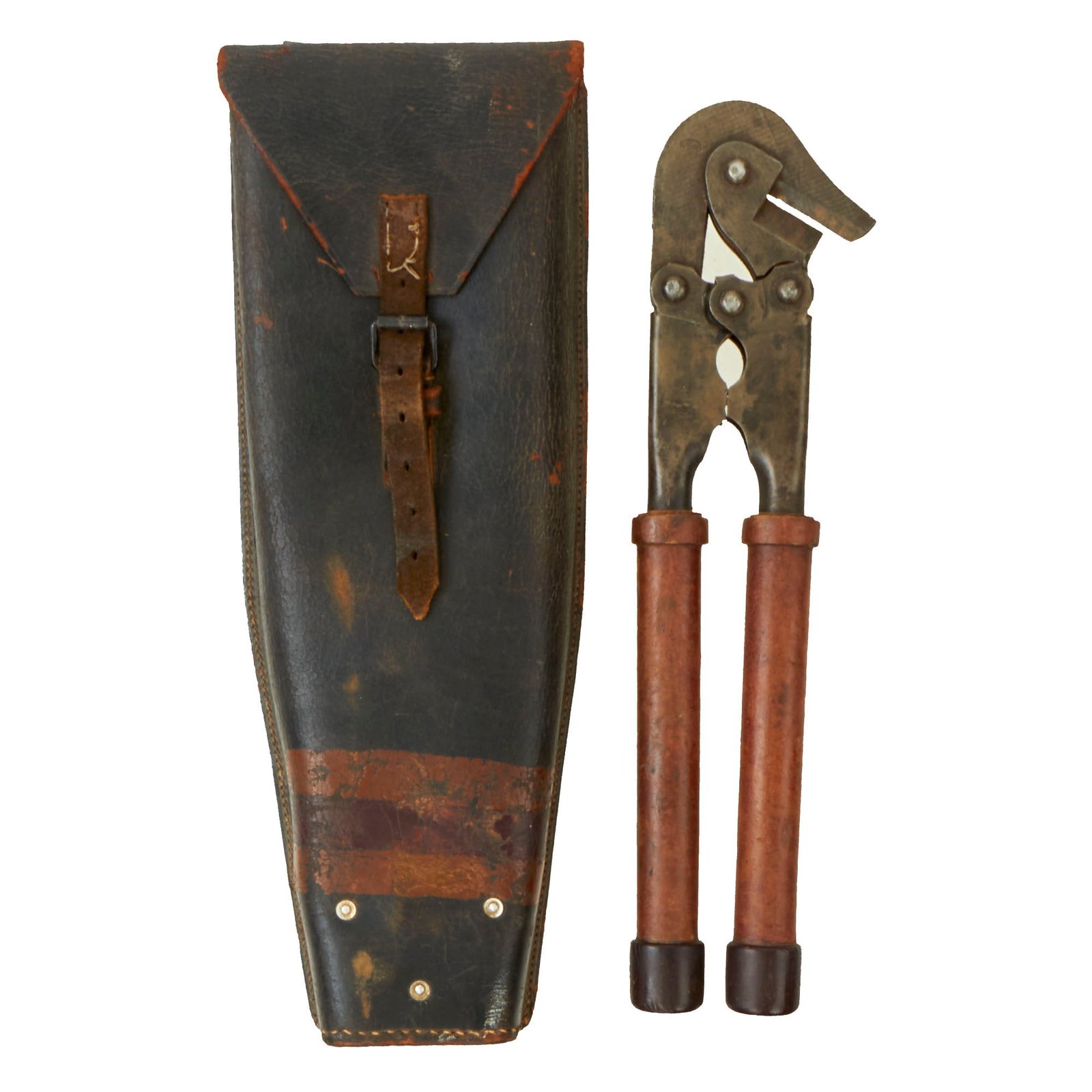 Buy Original German Pre - WWII 1938 Dated Short Handled Pioneer Wire Cutters by VBW Werkzeugfabrik GmbH With Leather Case | Original Firearms Antique For Sale