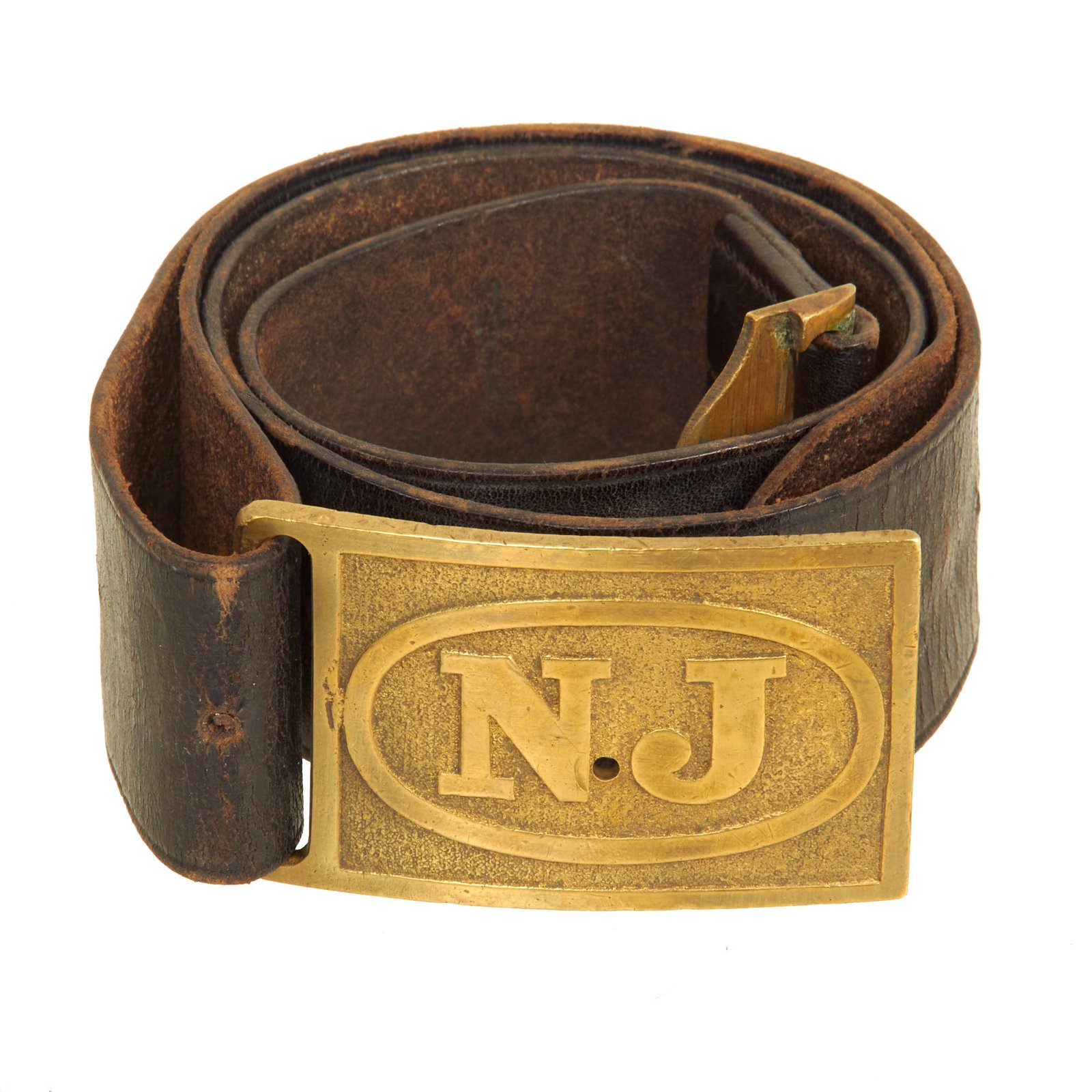 Buy Original U.S. Indian Wars New Jersey Model 1874 Leather Waist Belt And Buckle | Original Firearms Antique For Sale