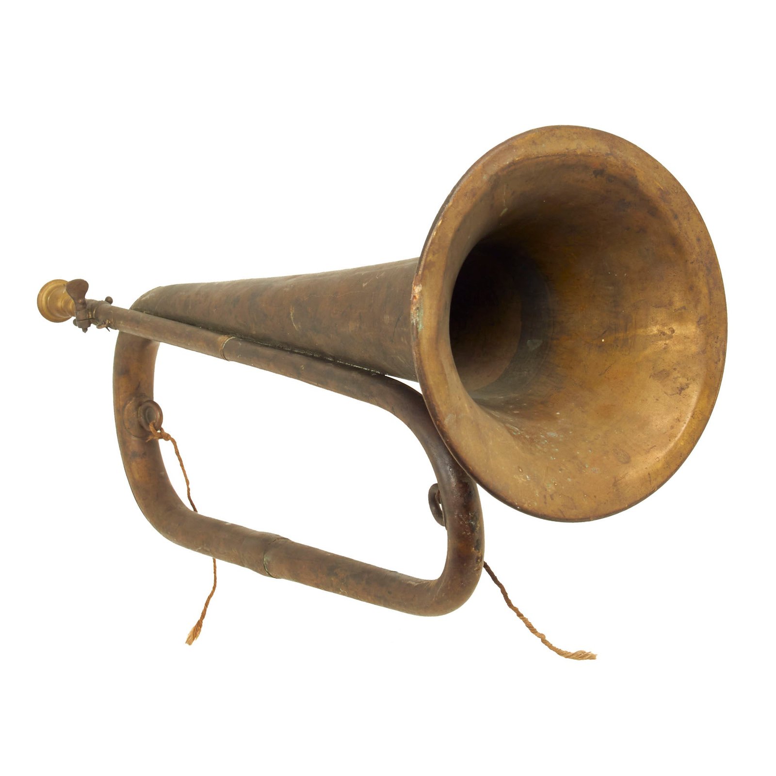 Buy Original U.S. Civil War Regulation Large Brass Clarion Bugle in Bb with Mouthpiece | Original Firearms Antique For Sale