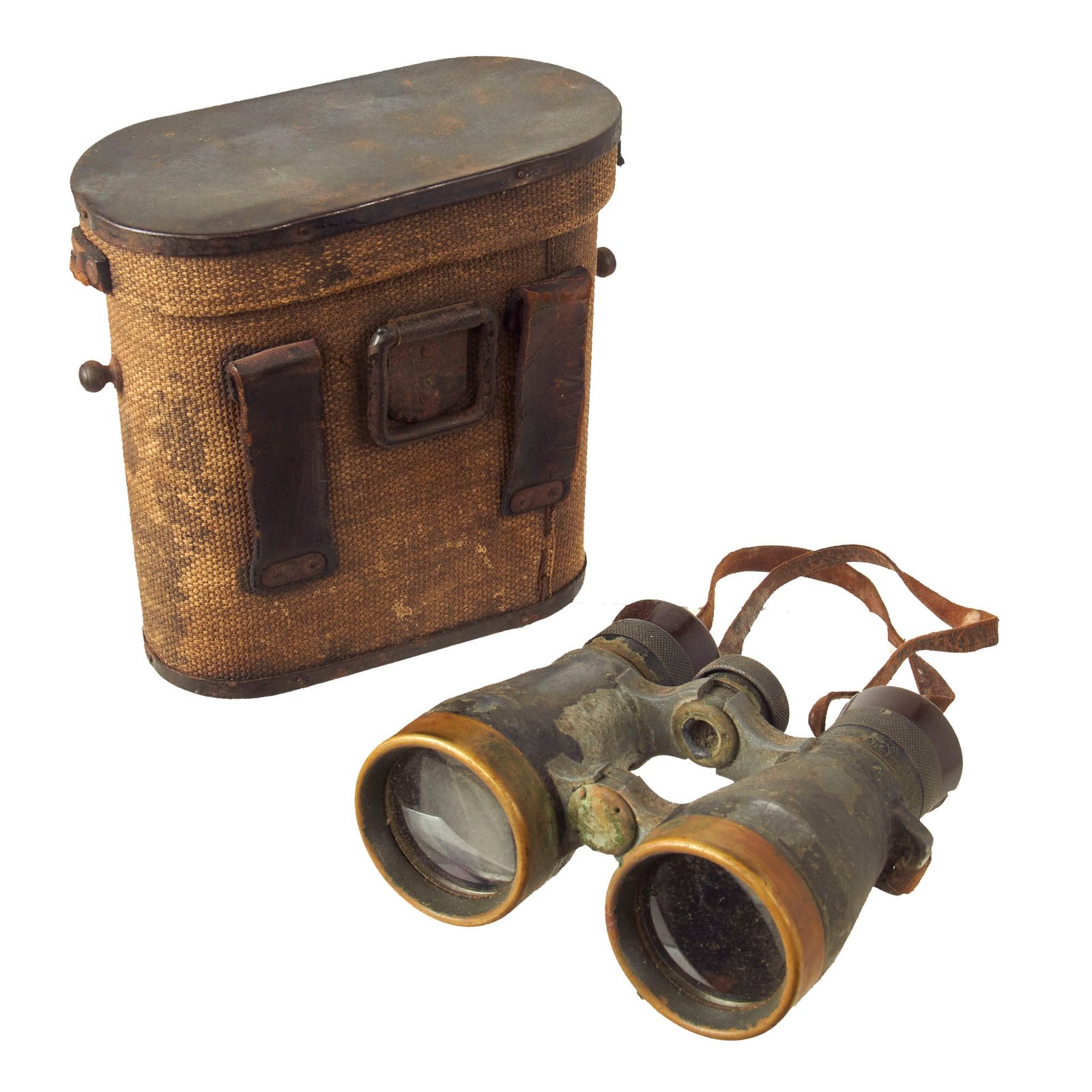 Buy Original Imperial German WWI Fernglas 08 Field Glasses by Carl Zeiss dated 1917 with Neck Strap & Ersatz Case | Original Firearms Antique For Sale