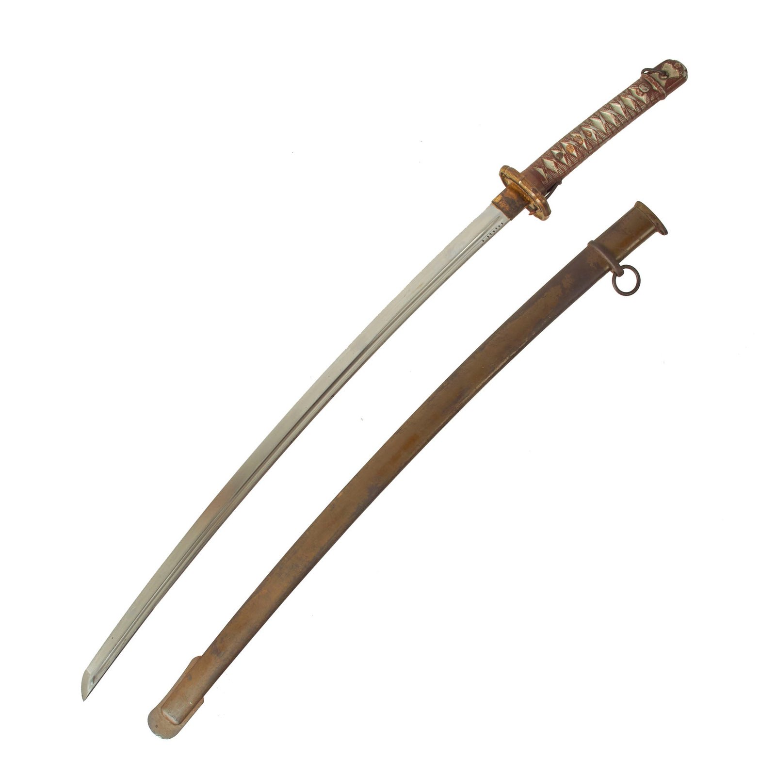 Buy Original WWII Japanese Army Type 95 NCO Aluminum Handle Katana Sword with Excellent Blade - Matched Serial 148421 | Original Firearms Antique For Sale