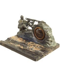 Buy Original France WWI French Hotchkiss Gunner Art Nouveau Style Desk Clock | Original Firearms Antique For Sale