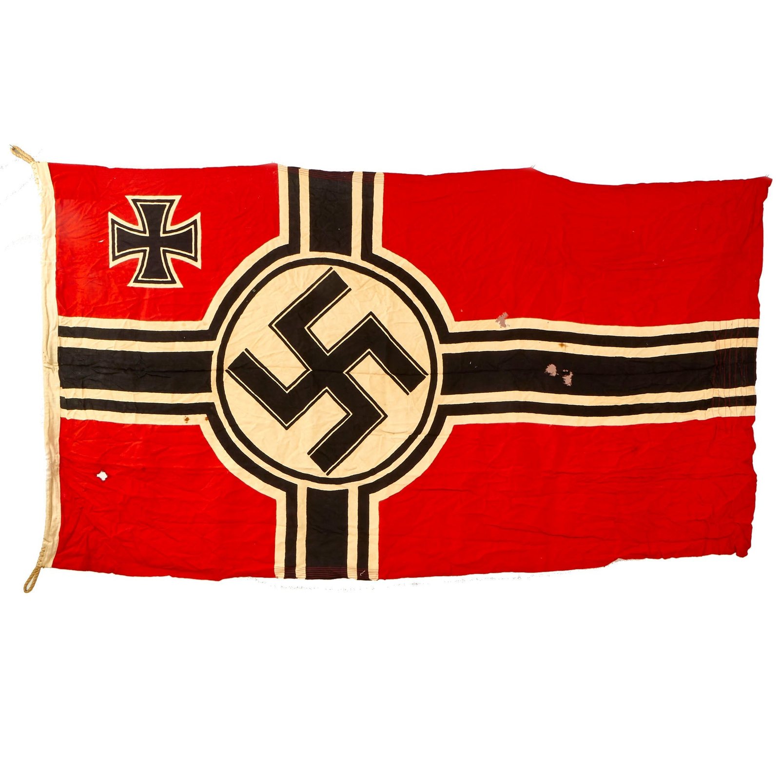 Buy Original German WWII Kriegsmarine 100cm x 170cm Naval Battle Flag by G.A Fröhlichs Sohn A.G. - Reichskriegsflagge | Original Firearms Antique For Sale