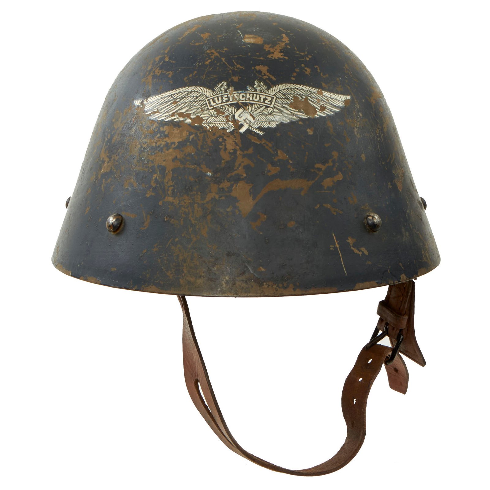 Buy Original Rare Czech WWII Vz32 / M32 "Egg-Shell" Steel Helmet Converted for Luftschutz Use - Dated 1935 | Original Firearms Antique For Sale