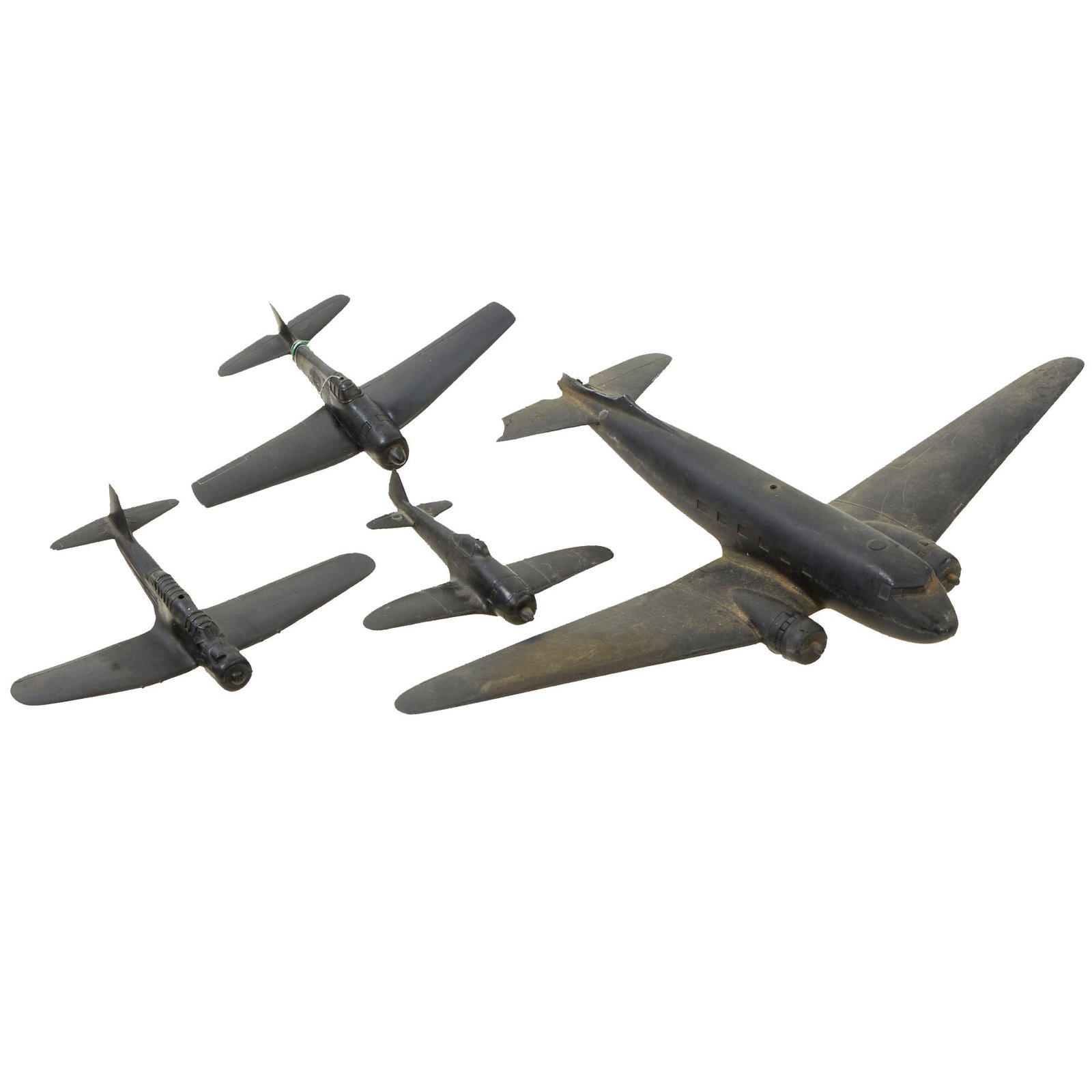 Buy Original U.S. WWII American and Japanese Recognition Model Airplanes by Cruver - F6F, C-47, SB2U and Japanese “Tojo” | Original Firearms Antique For Sale