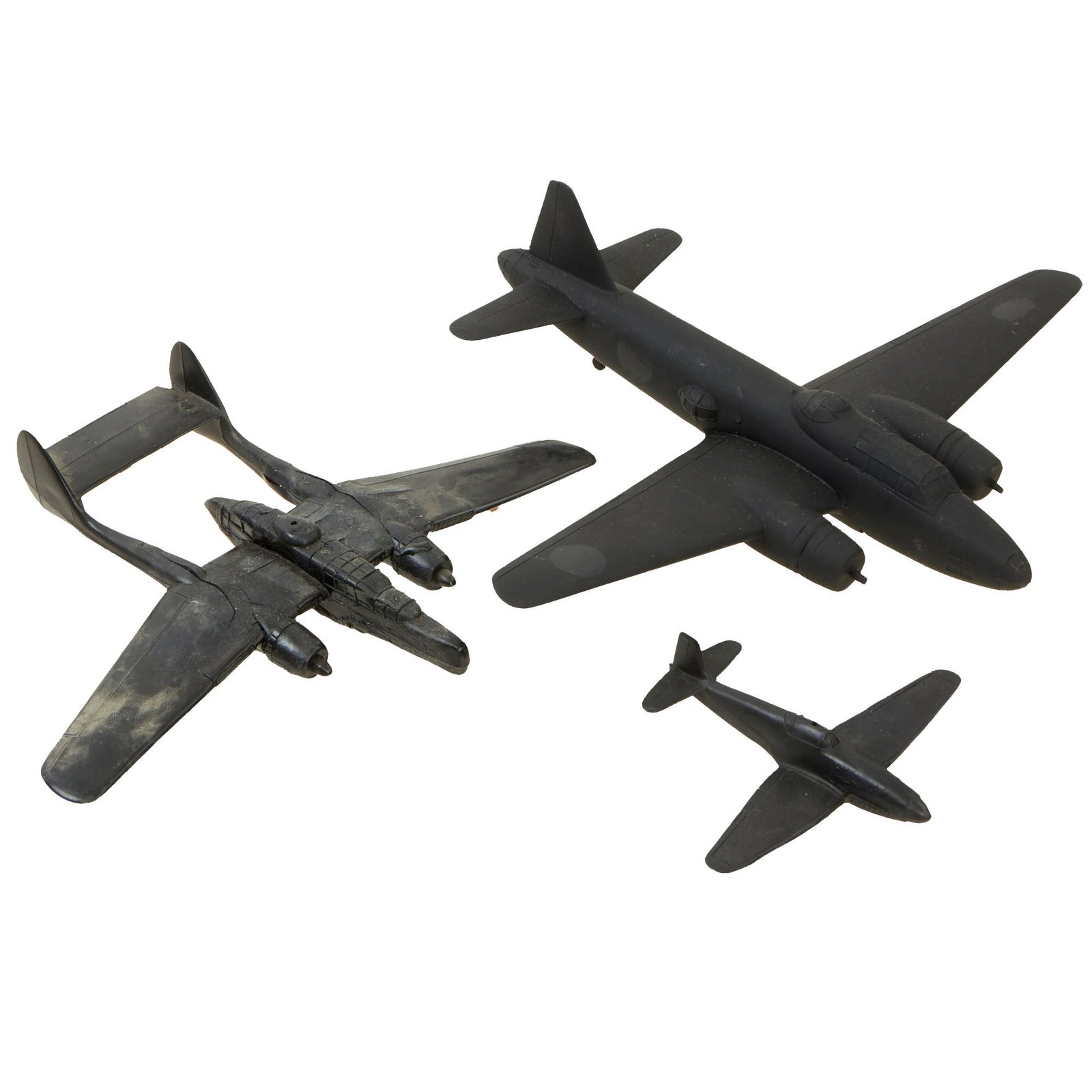 Buy Original U.S. WWII American, German and Japanese Recognition Model Airplanes by Cruver - P-61, German Heinkel 113 and Japanese “Betty” | Original Firearms Antique For Sale