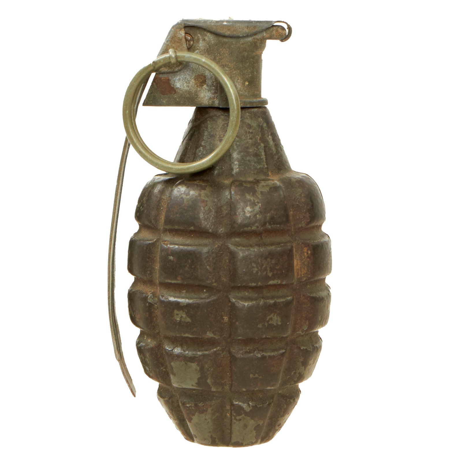 Buy Original U.S. Early WWII Inert MkII Pineapple Fragmentation Grenade with Early Body & M10A3 Fuze | Original Firearms Antique For Sale