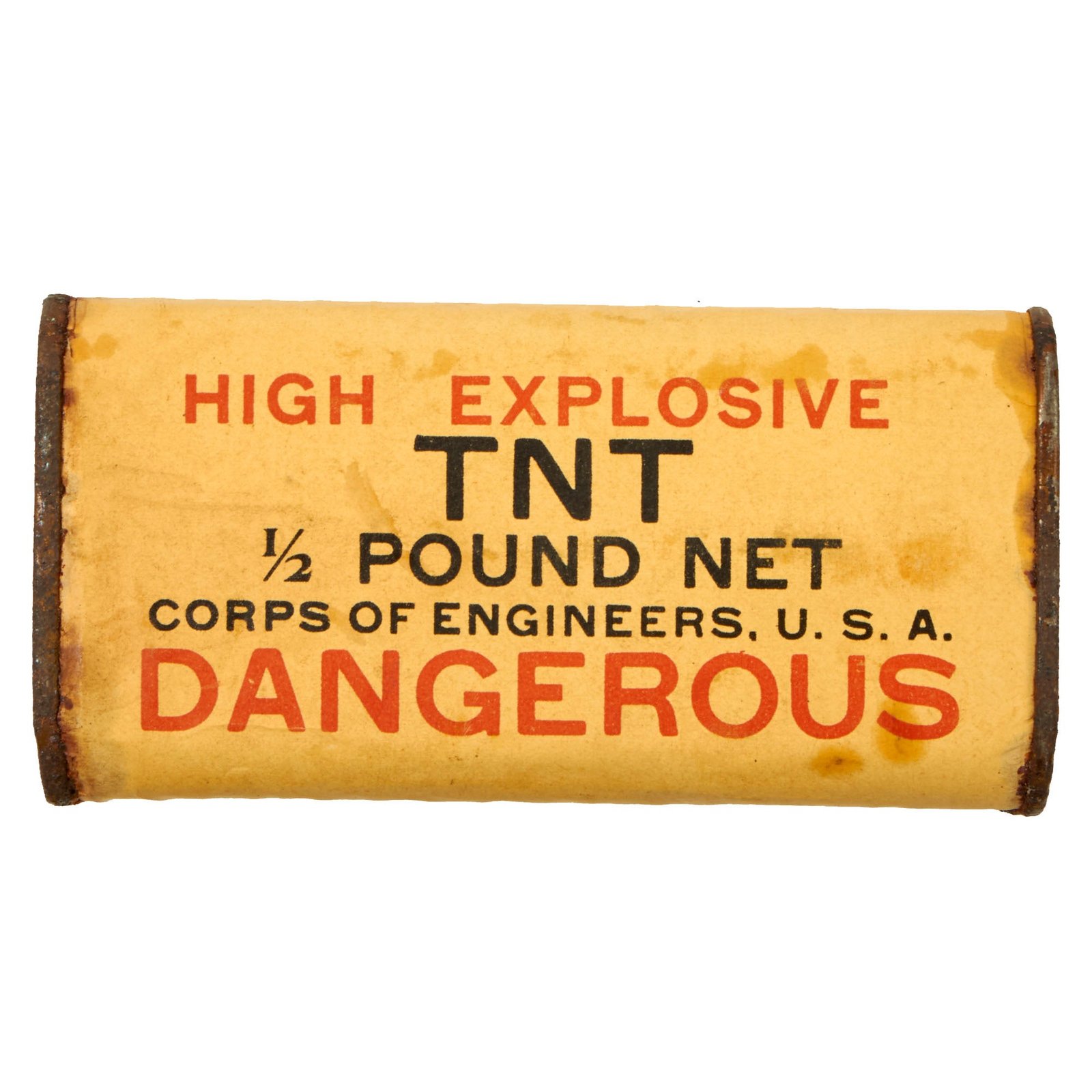 Buy Original U.S. WWII Corps of Engineers High Explosive TNT 1/2 Pound Block - INERT | Original Firearms Antique For Sale
