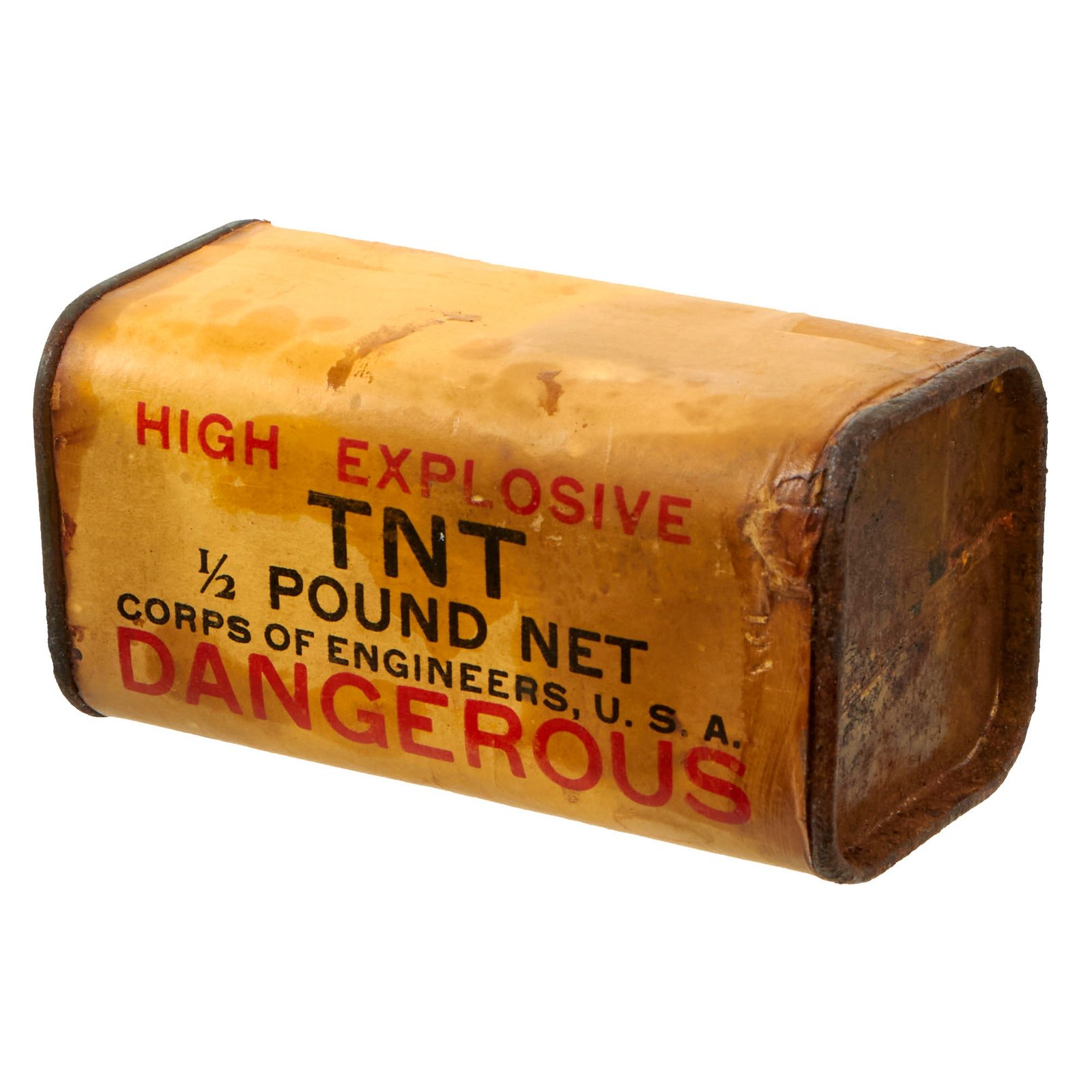 Buy Original U.S. WWII Corps of Engineers High Explosive TNT 1/2 Pound Block - INERT | Original Firearms Antique For Sale