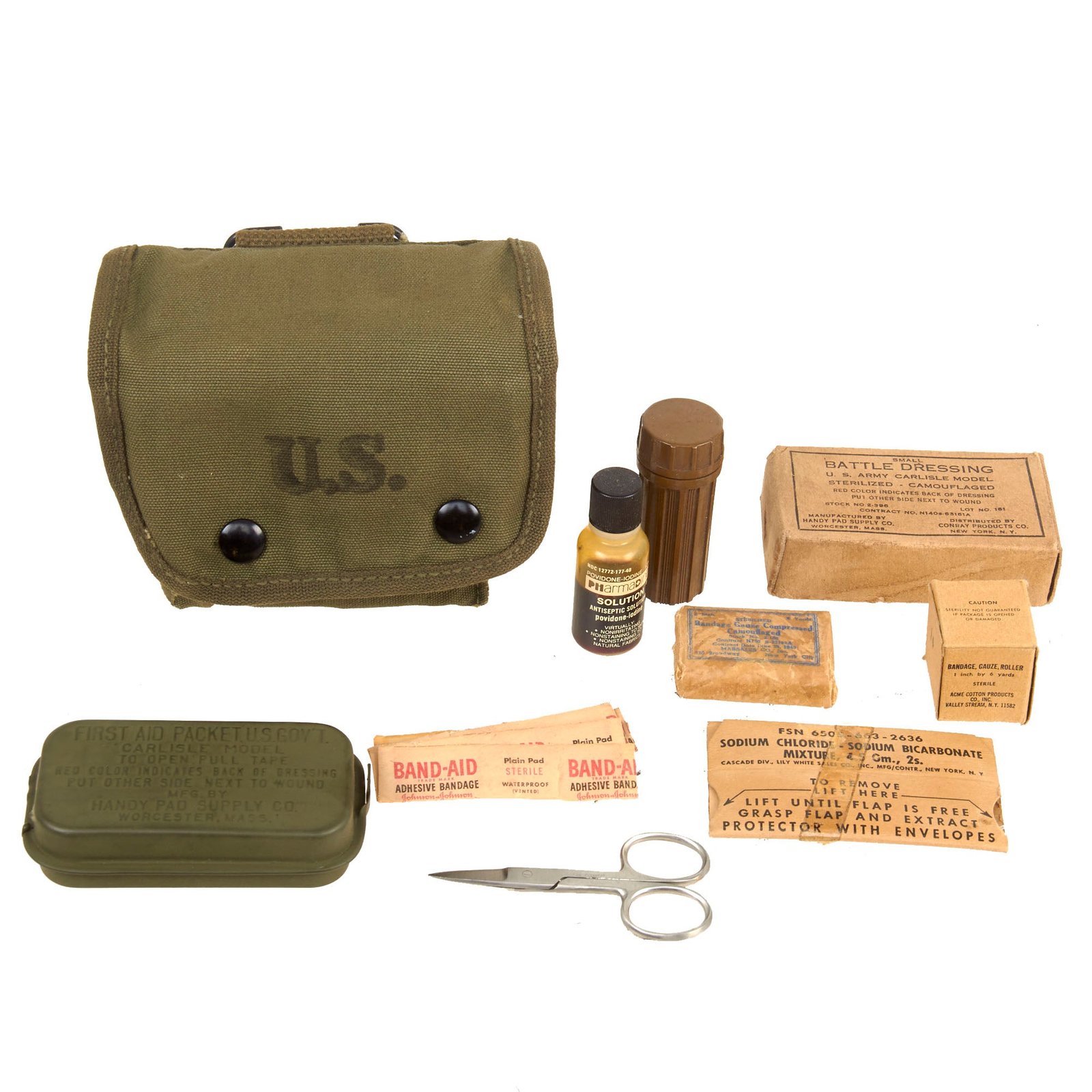 Buy Original U.S. WWII M2 Jungle Medical Aid Kit with Contents by Arnold Mfg. Co. - Dated 1944 | Original Firearms Antique For Sale