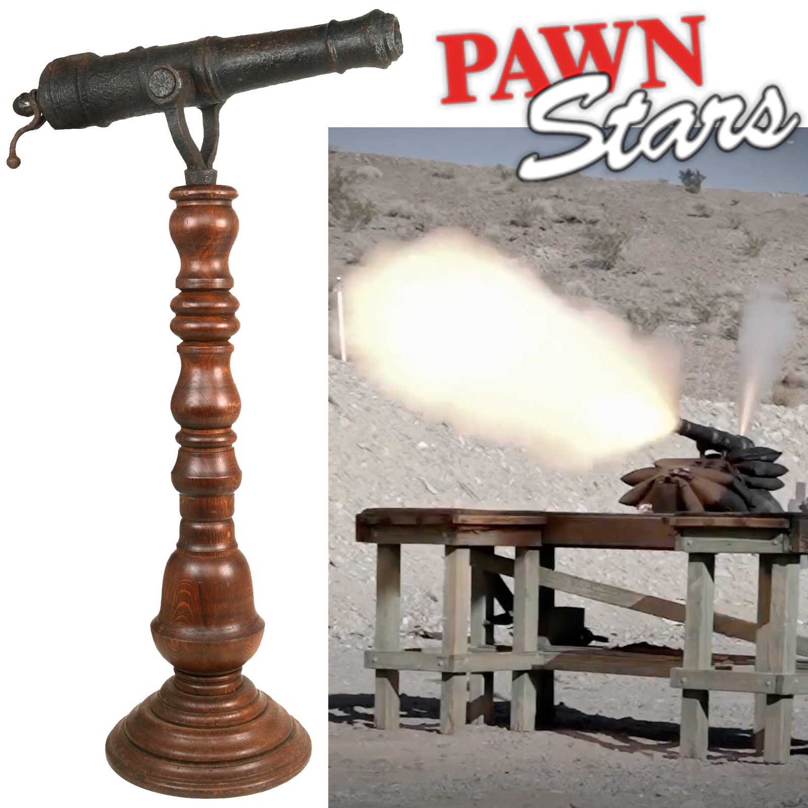 Buy Original British 18th Century Iron Swivel Gun Cannon with Yoke and Tiller - As Seen on History Channel Pawn Stars | Original Firearms Antique For Sale