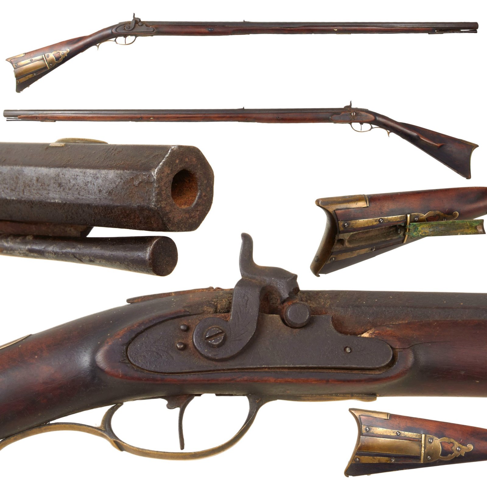 Original U.S. Pennsylvania Style Percussion Rifle Attributed to Nathaniel Rowe of Emmitsburg, Maryland - Circa 1840