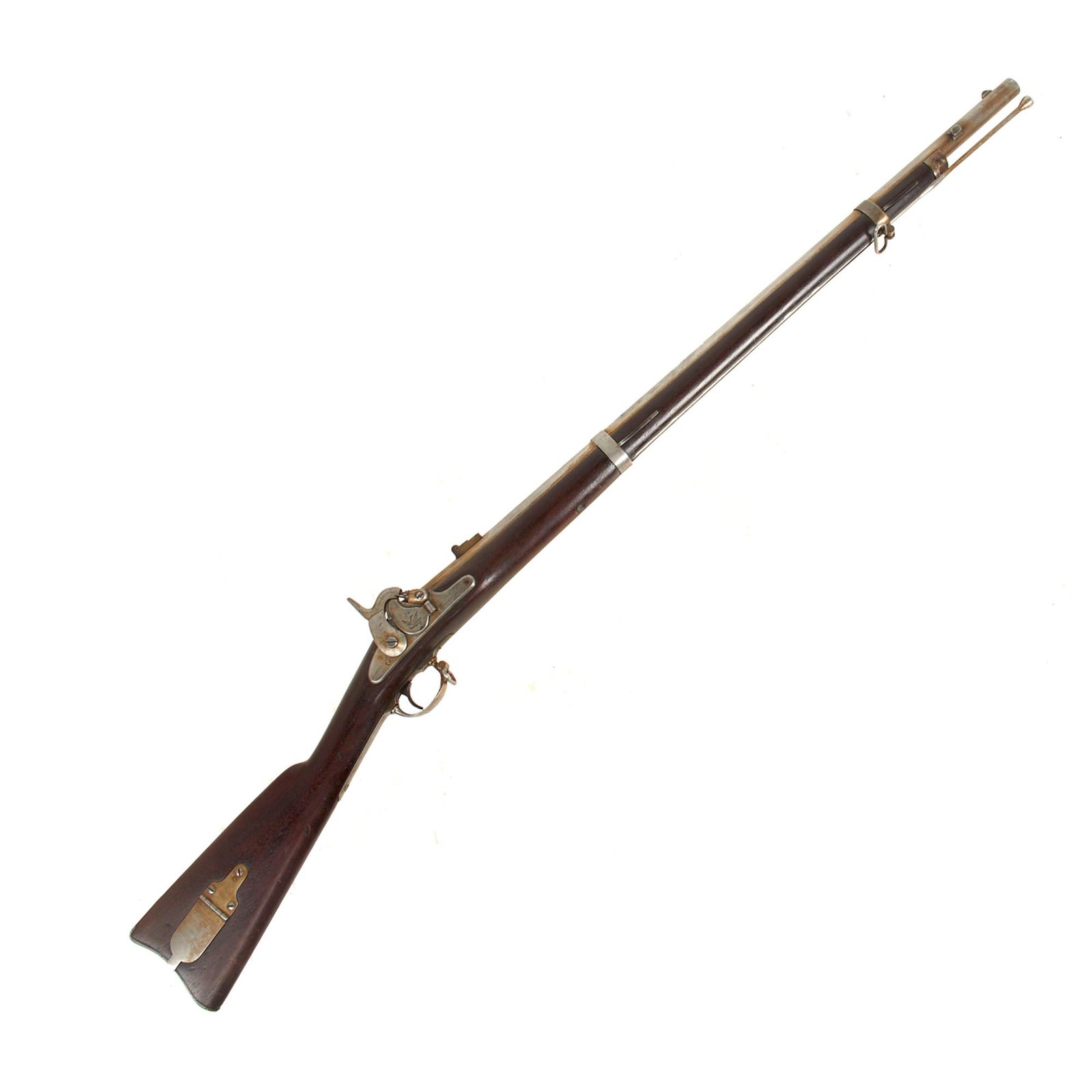 Buy Original U.S. Civil War Springfield M1855 Short Rifled Musket by Harpers Ferry with Taper Primer System & Patch Box - dated 1859 - Year of John Brown Raid | Original Firearms Antique For Sale