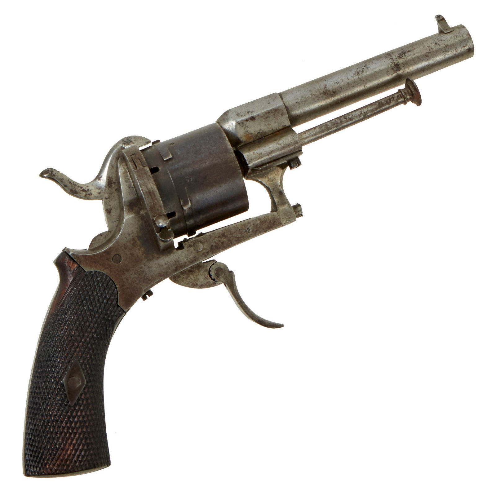 Buy Original U.S. Civil War Era British 7mm Pinfire Double Action Pocket Revolver by Leon Marks, Liverpool - circa 1855 | Original Firearms Antique For Sale