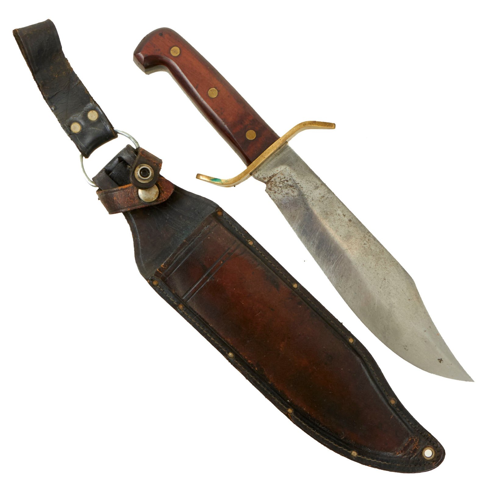 Buy Original U.S. Vietnam War Era W49 Western Bowie Knife With Correct Leather Sheath | Original Firearms Antique For Sale