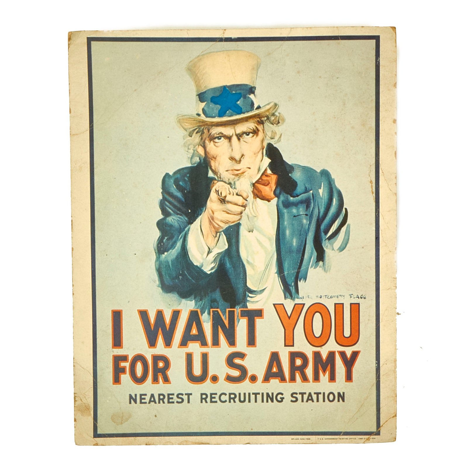 Buy Original Vietnam War U.S. Army “I Want You For U.S. Army” Recruiting Poster- Dated June 1968 | Original Firearms Antique For Sale