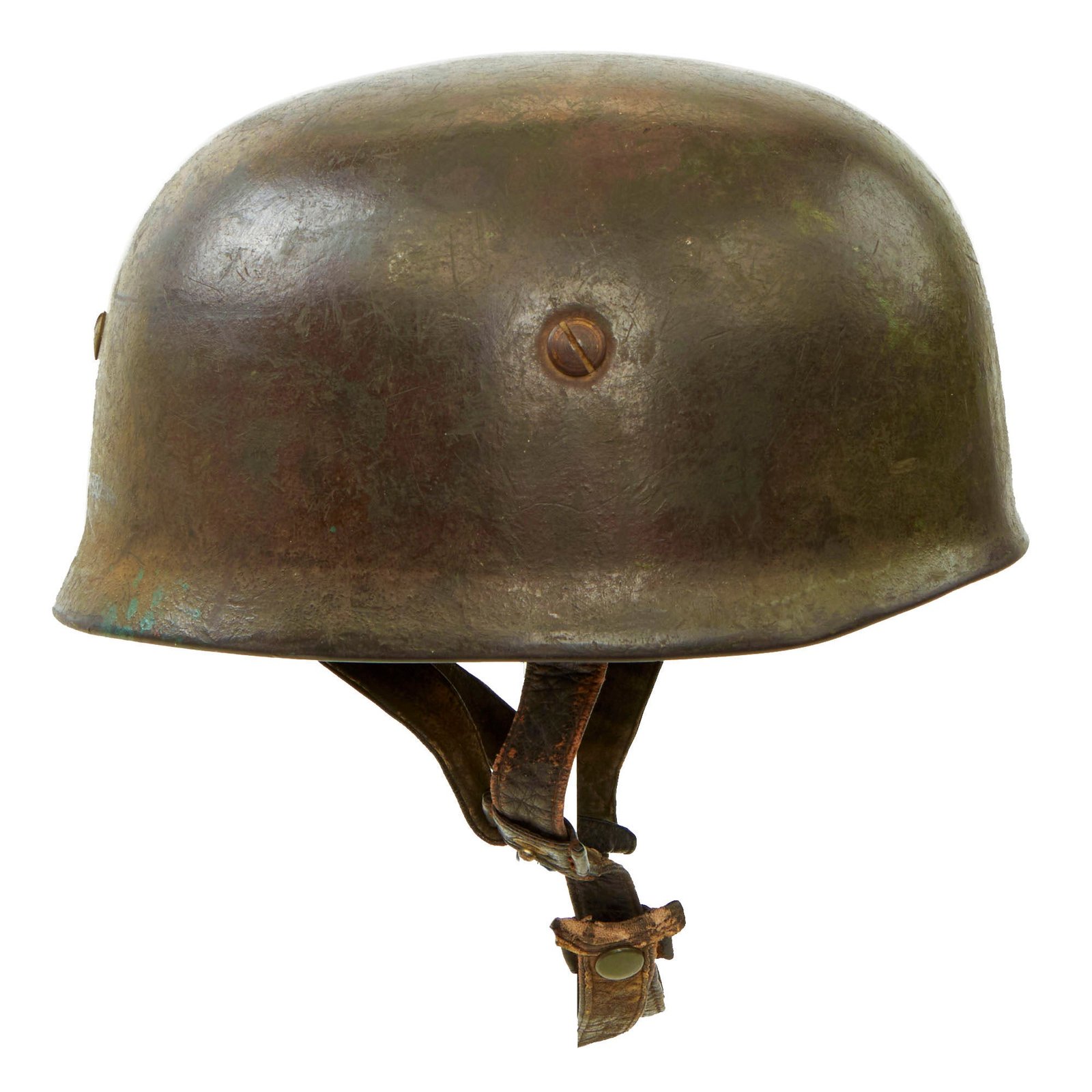 Buy Original German WWII 91st ID USGI Captured Italian Camo M-38 Luftwaffe Fallschirmjäger Paratrooper Helmet Marked to FJ Rgt. 12, 3rd Bn. with History - ckl68 | Original Firearms Antique For Sale