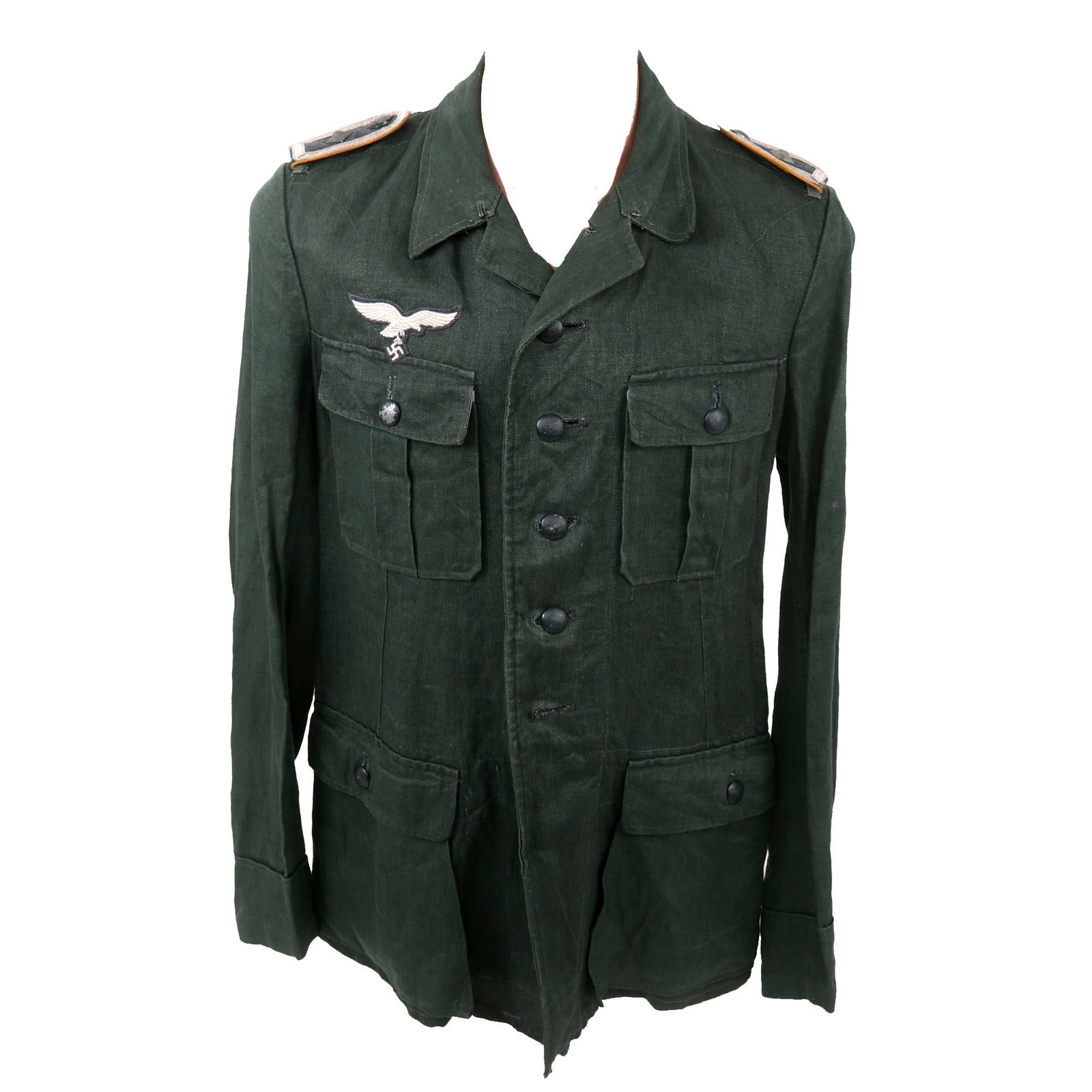 Buy Original German WWII Luftwaffe Flight Branch Feldwebel NCO HBT Reed Green M43 Service Tunic | Original Firearms Antique For Sale
