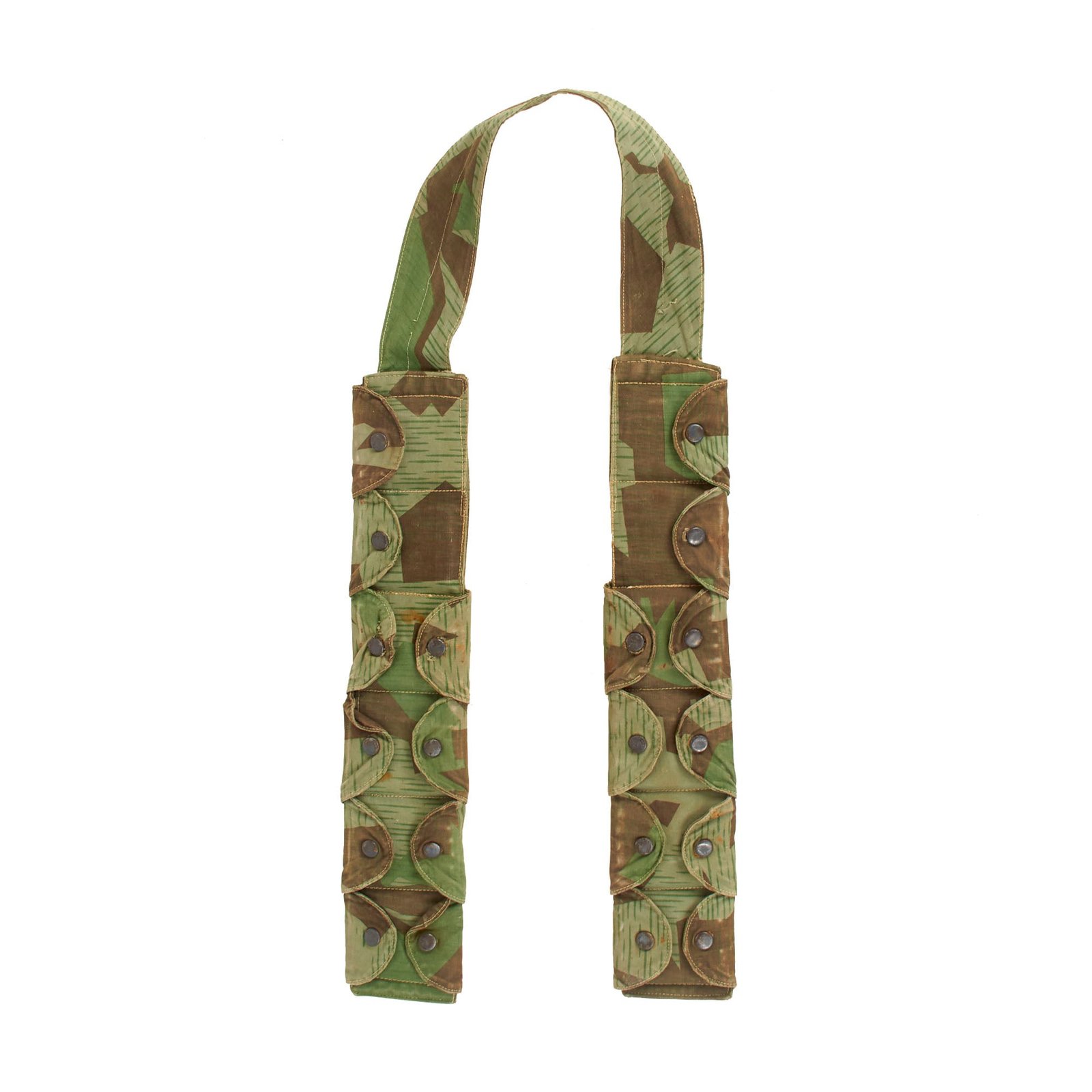 Buy Original Rare German WWII 1943 Dated Luftwaffe Splinter "B" Camouflage Fallschirmjäger Paratrooper Ammo Bandolier - RBNr. Marked | Original Firearms Antique For Sale